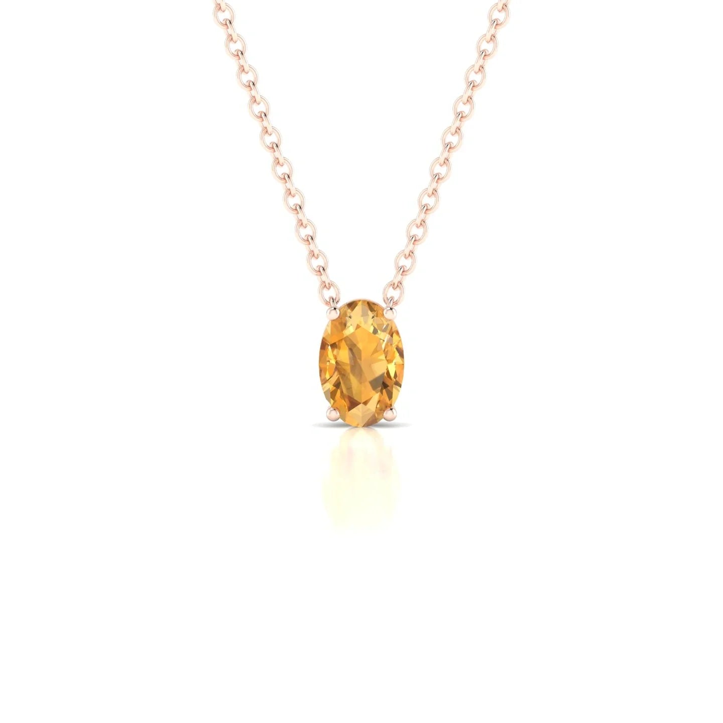Radiance | 18k Rose Gold 6 x 4 mm Oval Citrine Pendant