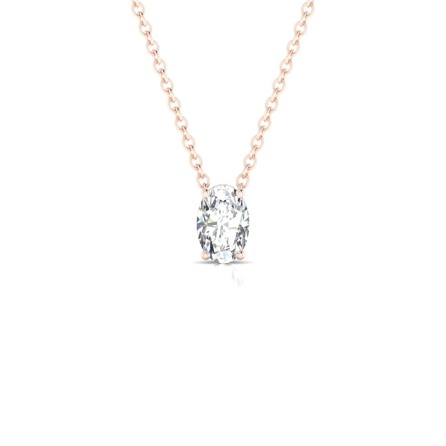 Radiance | 18k Rose Gold 6 x 4 mm Oval Diamond Pendant