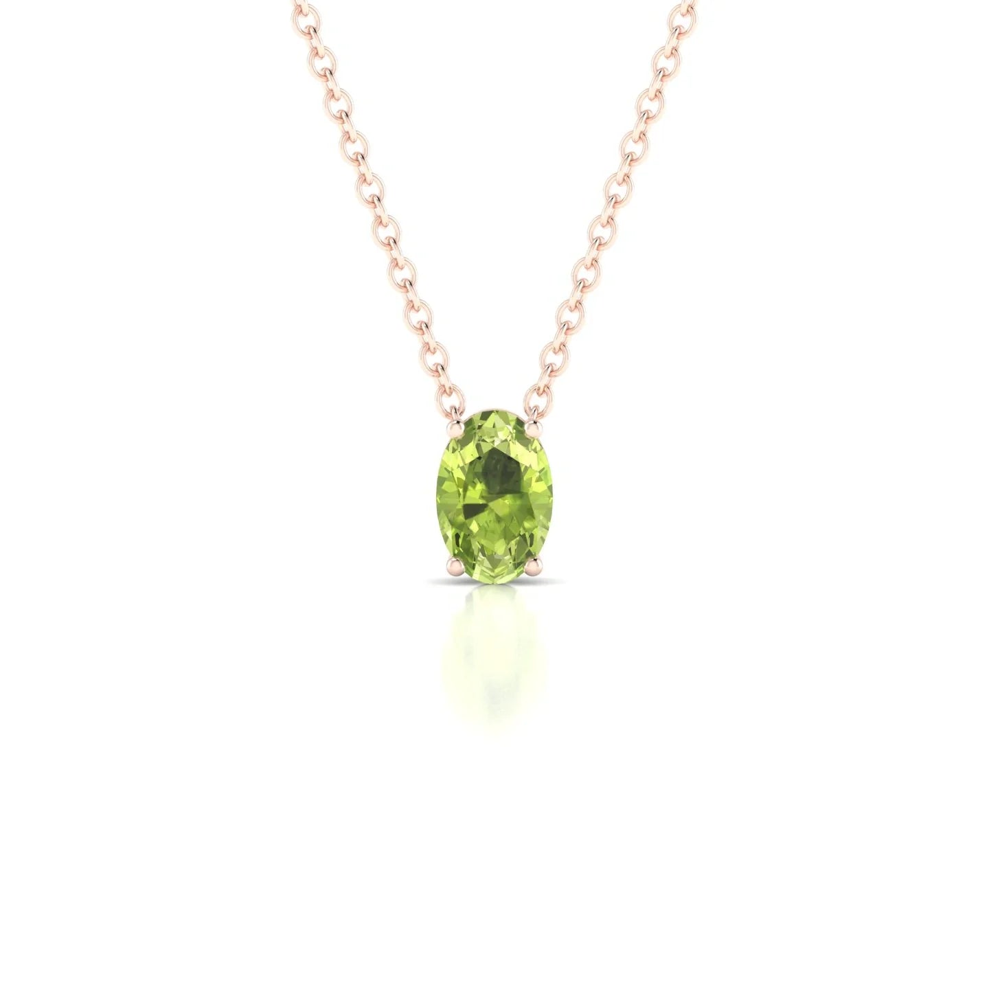 Radiance | 18k Rose Gold 6 x 4 mm Oval Peridot Pendant