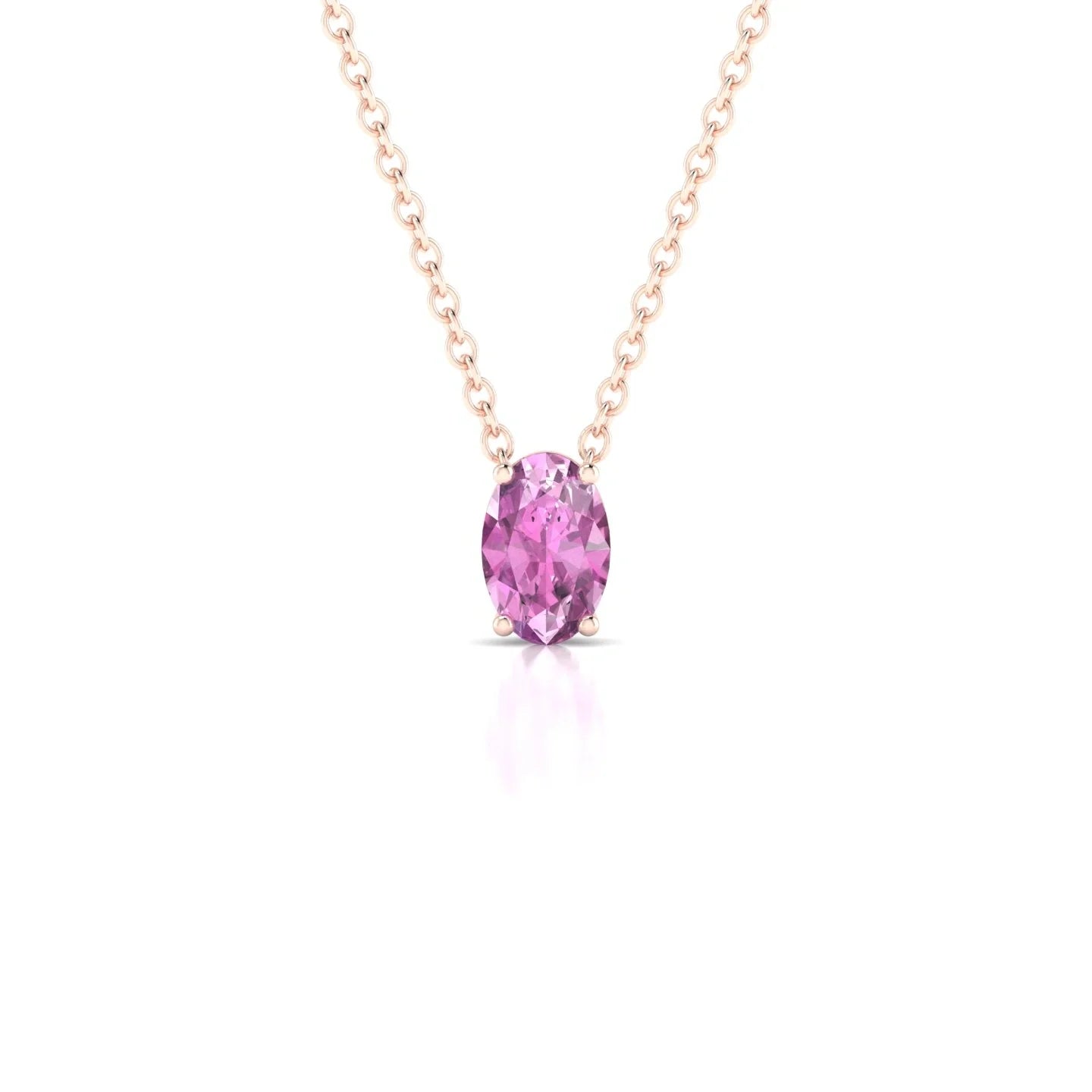 Radiance | 18k Rose Gold 6 x 4 mm Oval Pink Sapphire Pendant