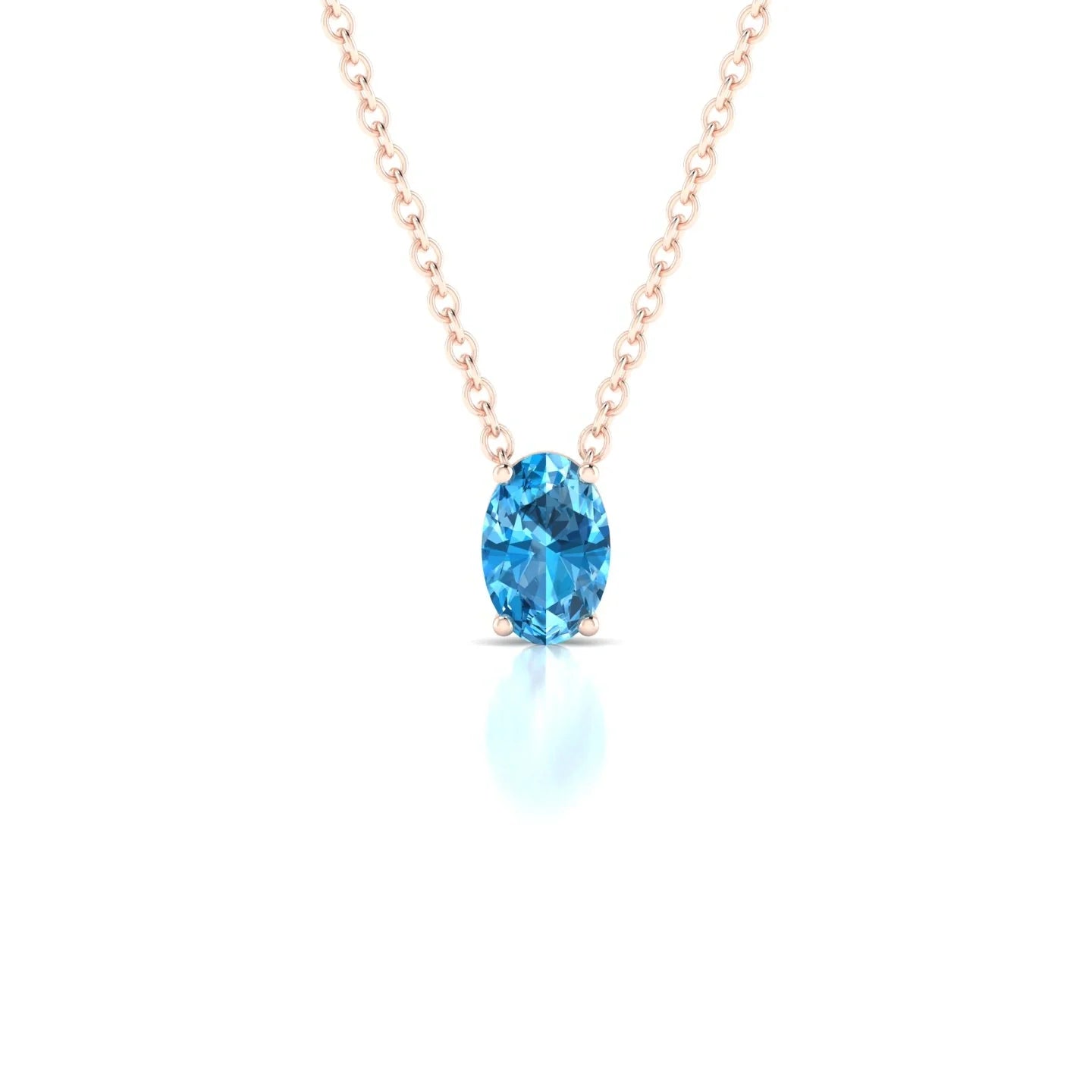 Radiance | 18k Rose Gold 6 x 4 mm Oval Topaz Pendant