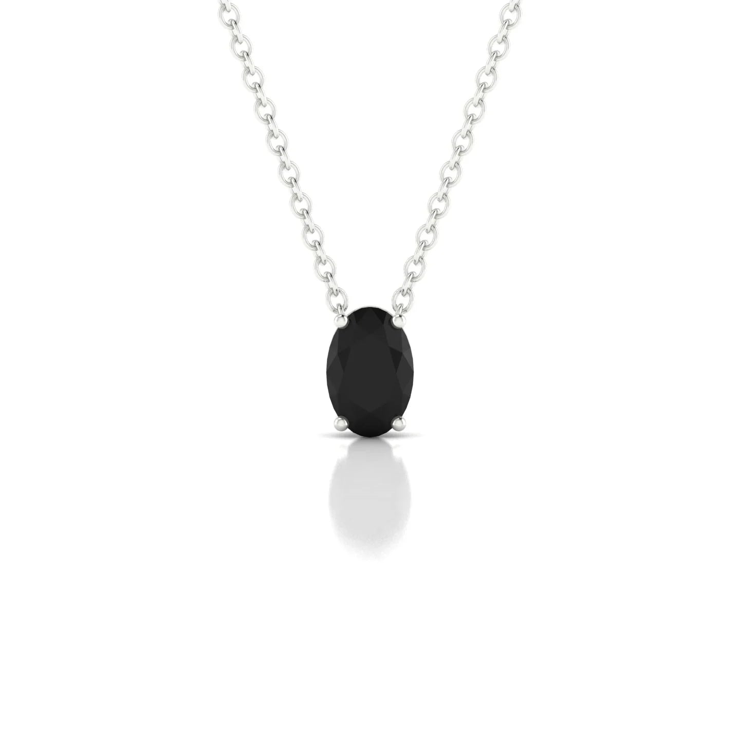 Radiance | 18k White Gold 6 x 4 mm Oval Black Diamond Pendant