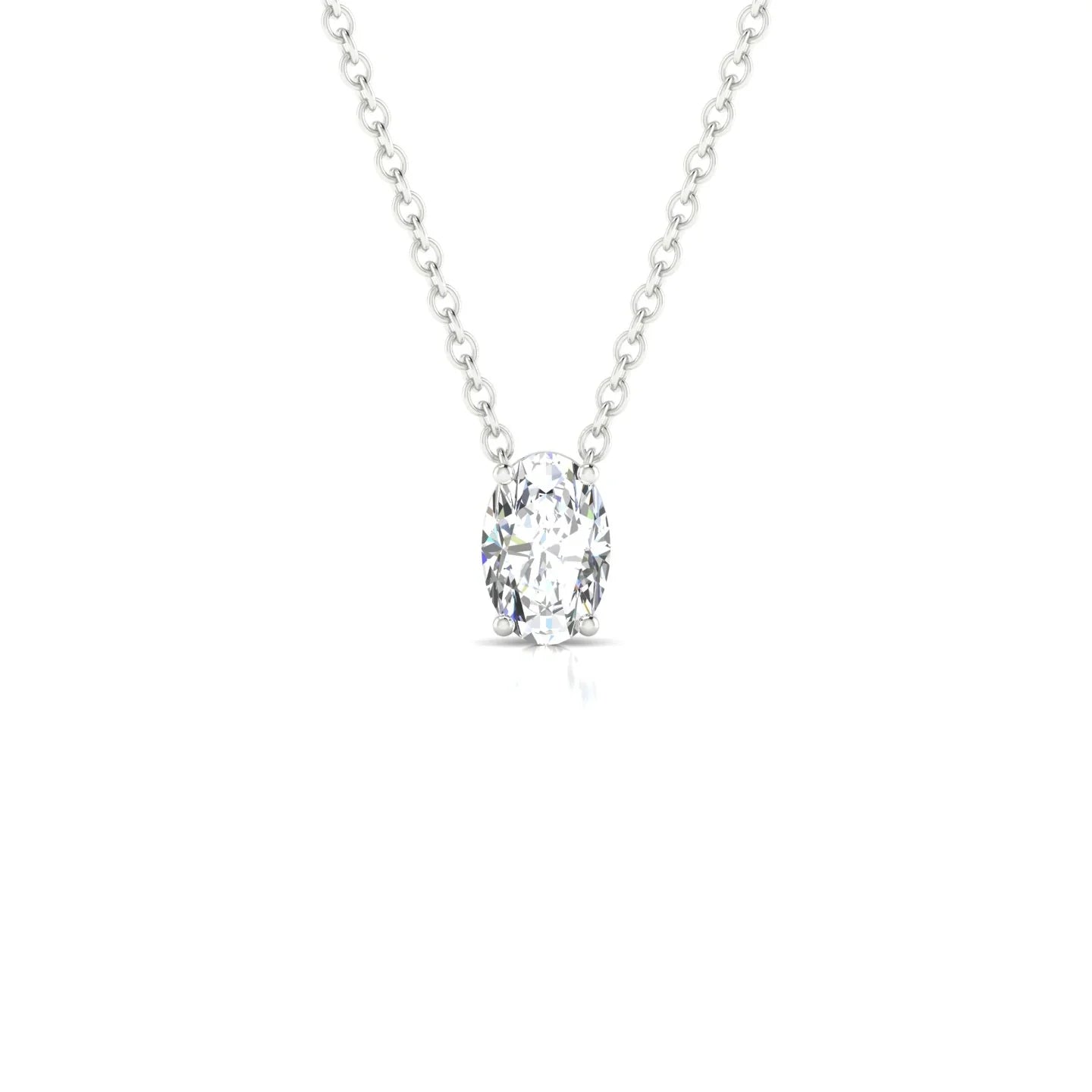 Radiance | 18k White Gold 6 x 4 mm Oval Diamond Pendant