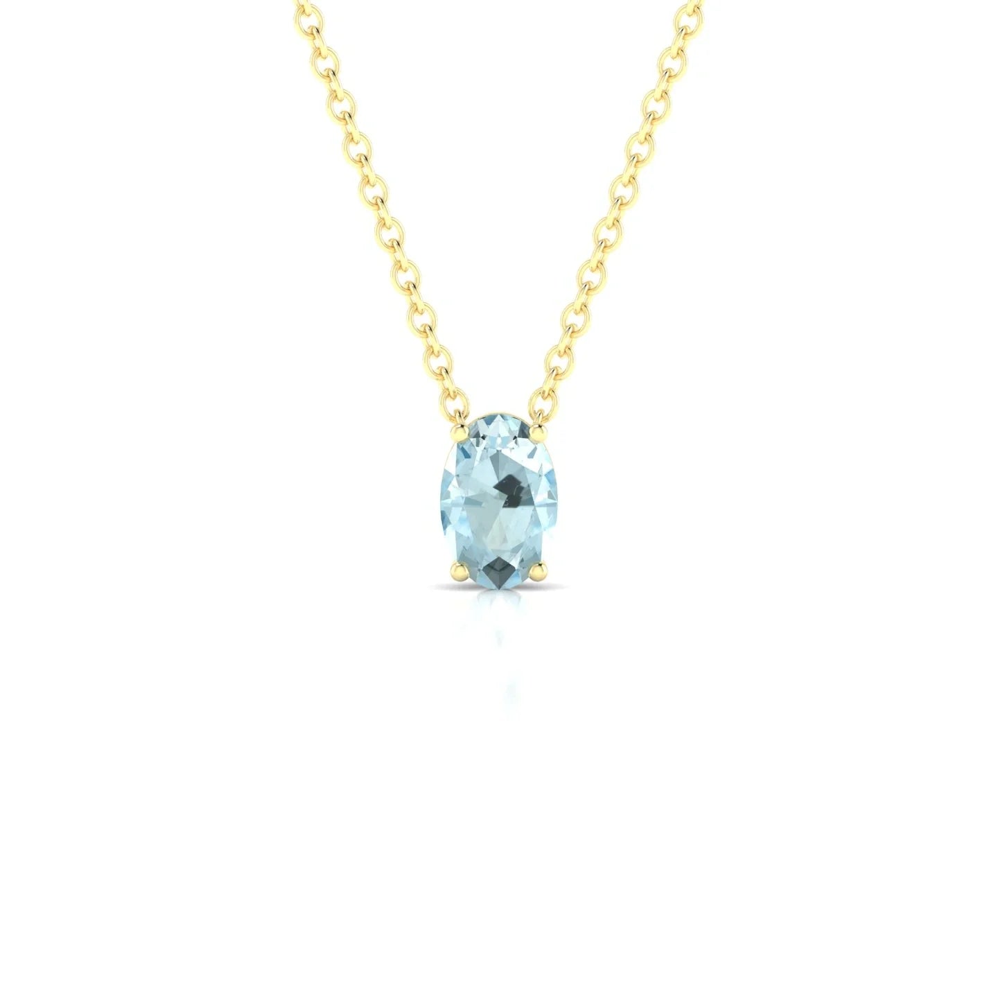 Radiance | 18k Yellow Gold 6 x 4 mm Oval Aquamarine Pendant