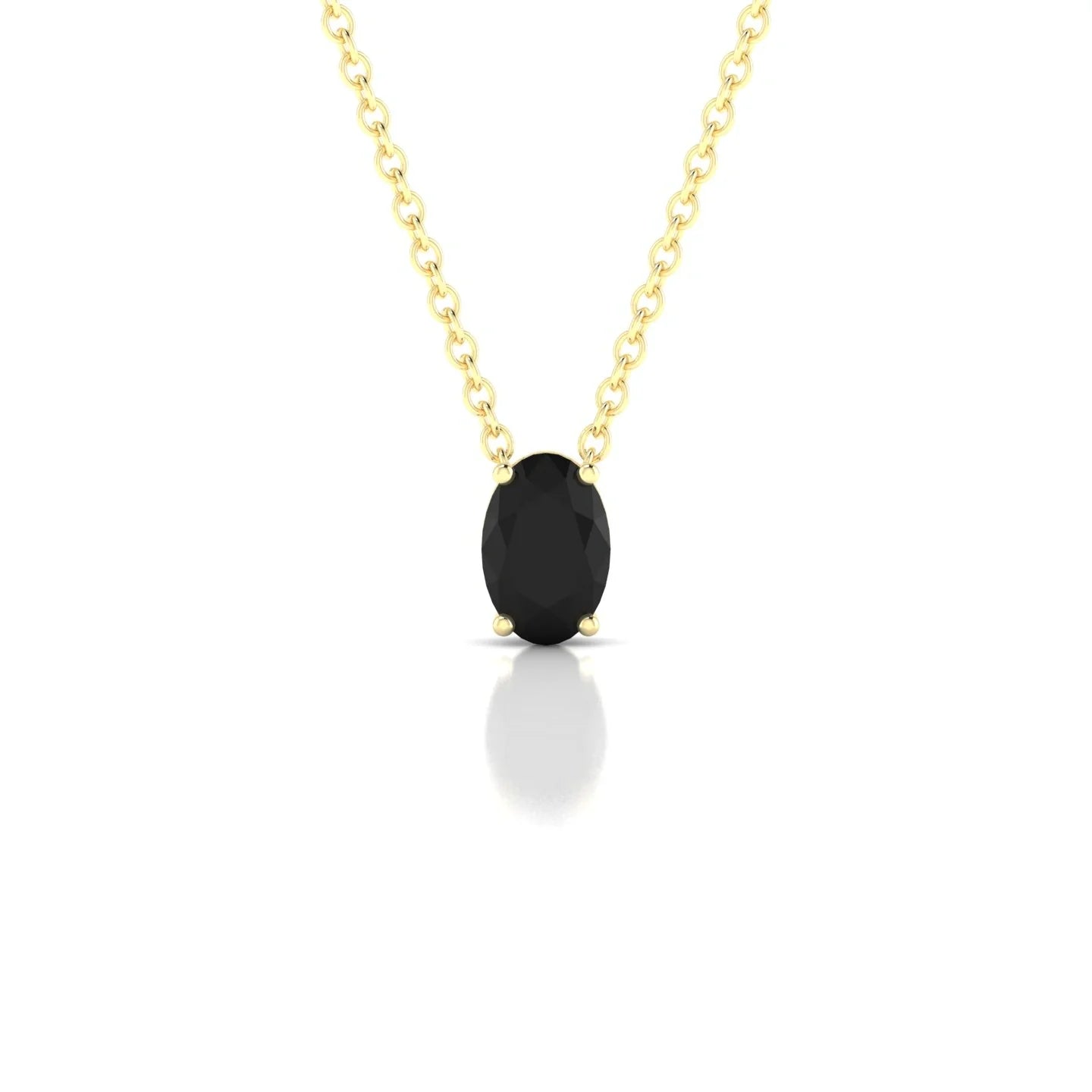 Radiance | 18k Yellow Gold 6 x 4 mm Oval Black Diamond Pendant