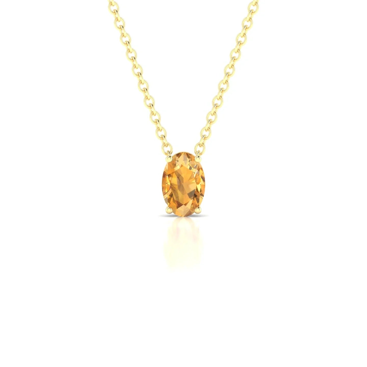 Radiance | 18k Yellow Gold 6 x 4 mm Oval Citrine Pendant