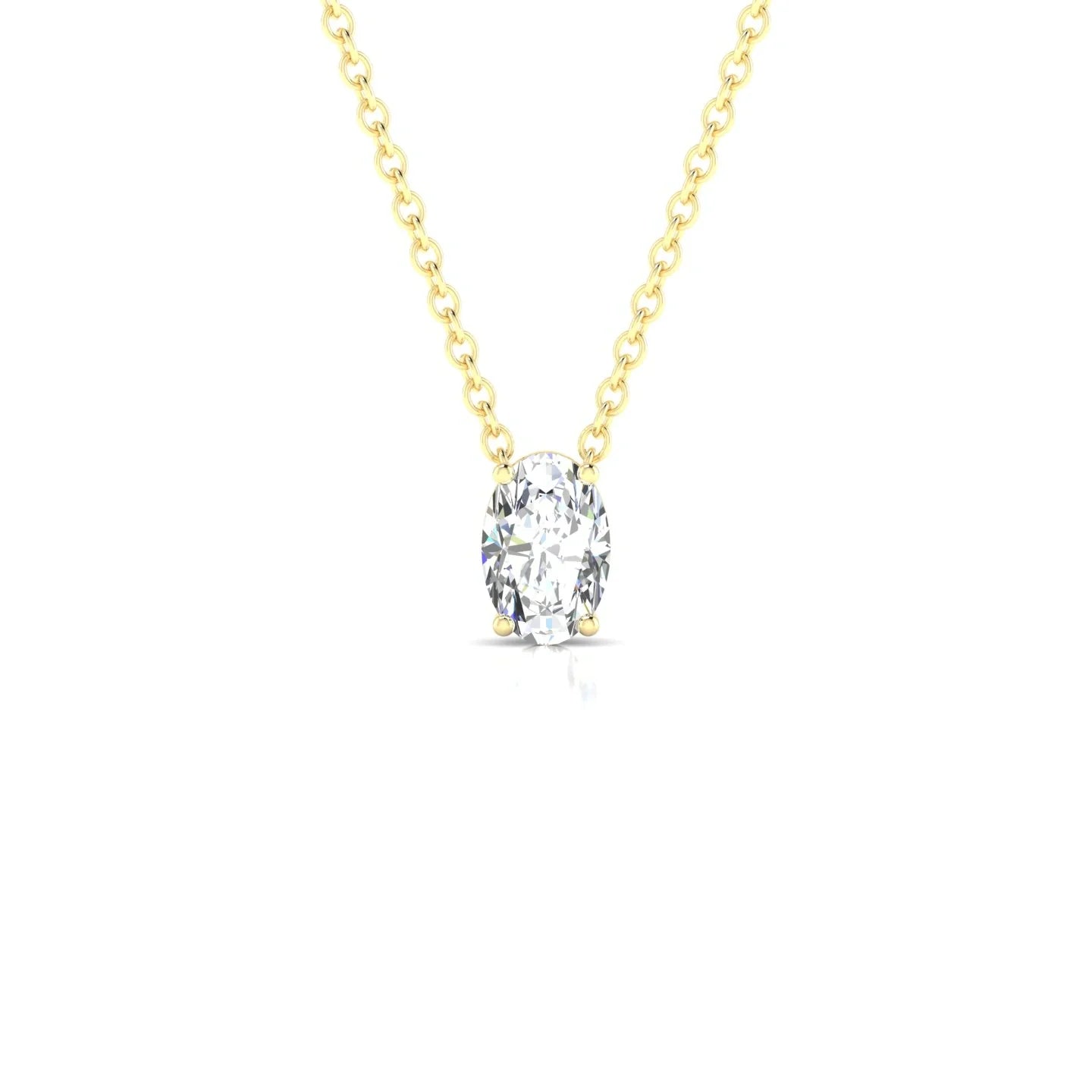 Radiance | 18k Yellow Gold 6 x 4 mm Oval Diamond Pendant