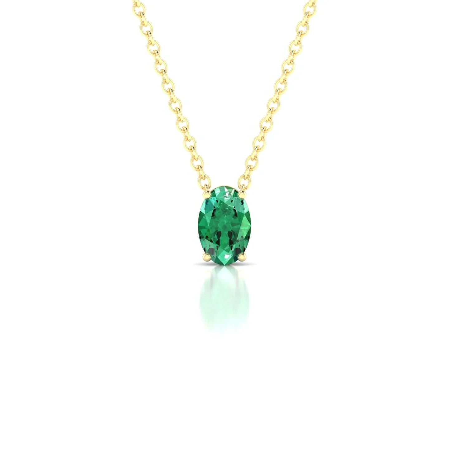 Radiance | 18k Yellow Gold 6 x 4 mm Oval Emerald Pendant