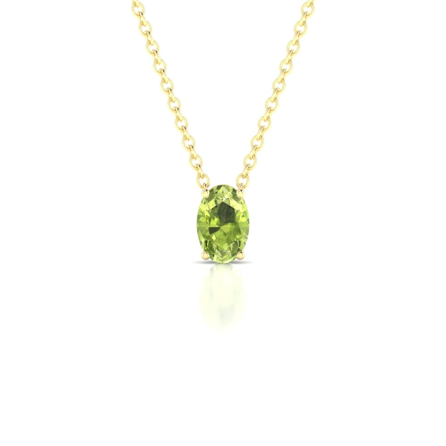 Radiance | 18k Yellow Gold 6 x 4 mm Oval Peridot Pendant