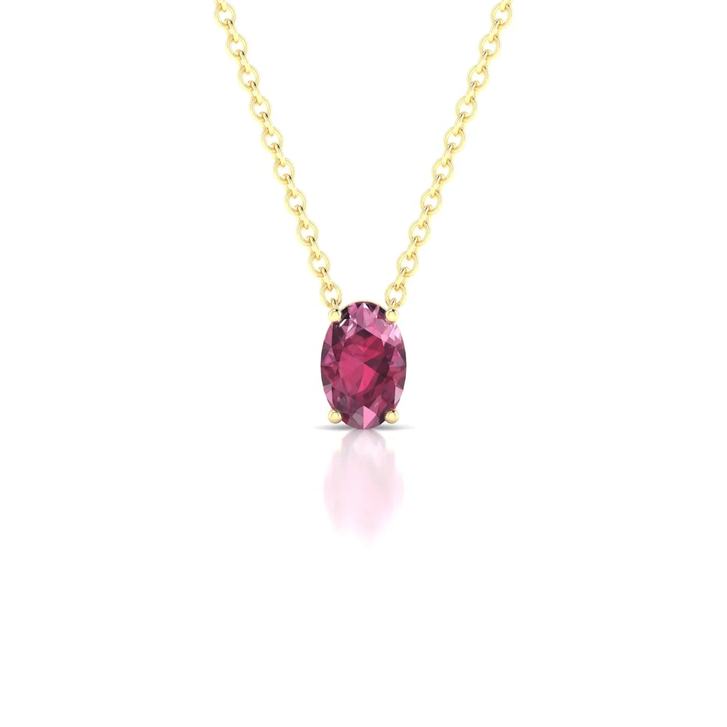 Radiance | 18k Yellow Gold 6 x 4 mm Oval Rhodolite Pendant