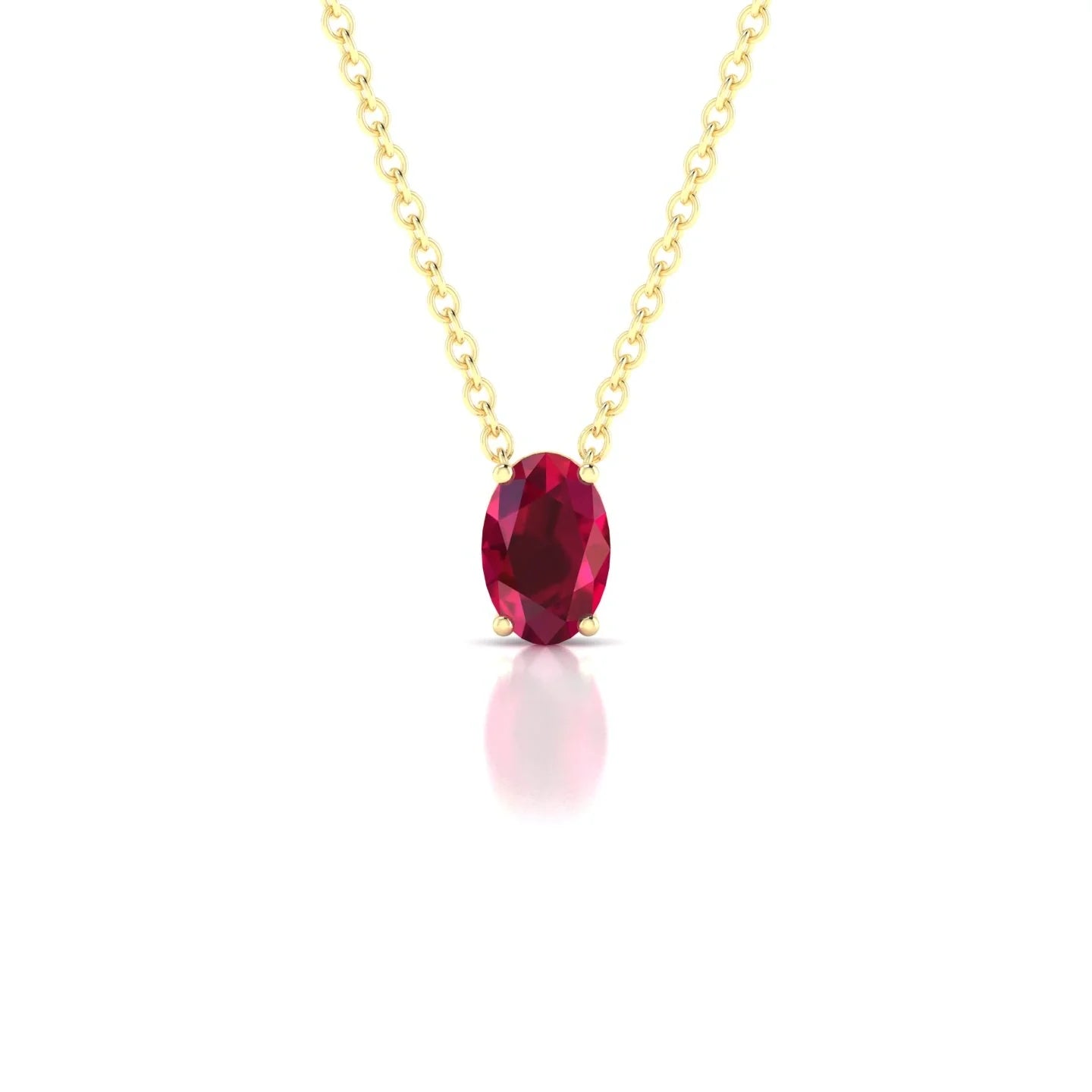 Radiance | 18k Yellow Gold 6 x 4 mm Oval Ruby Pendant