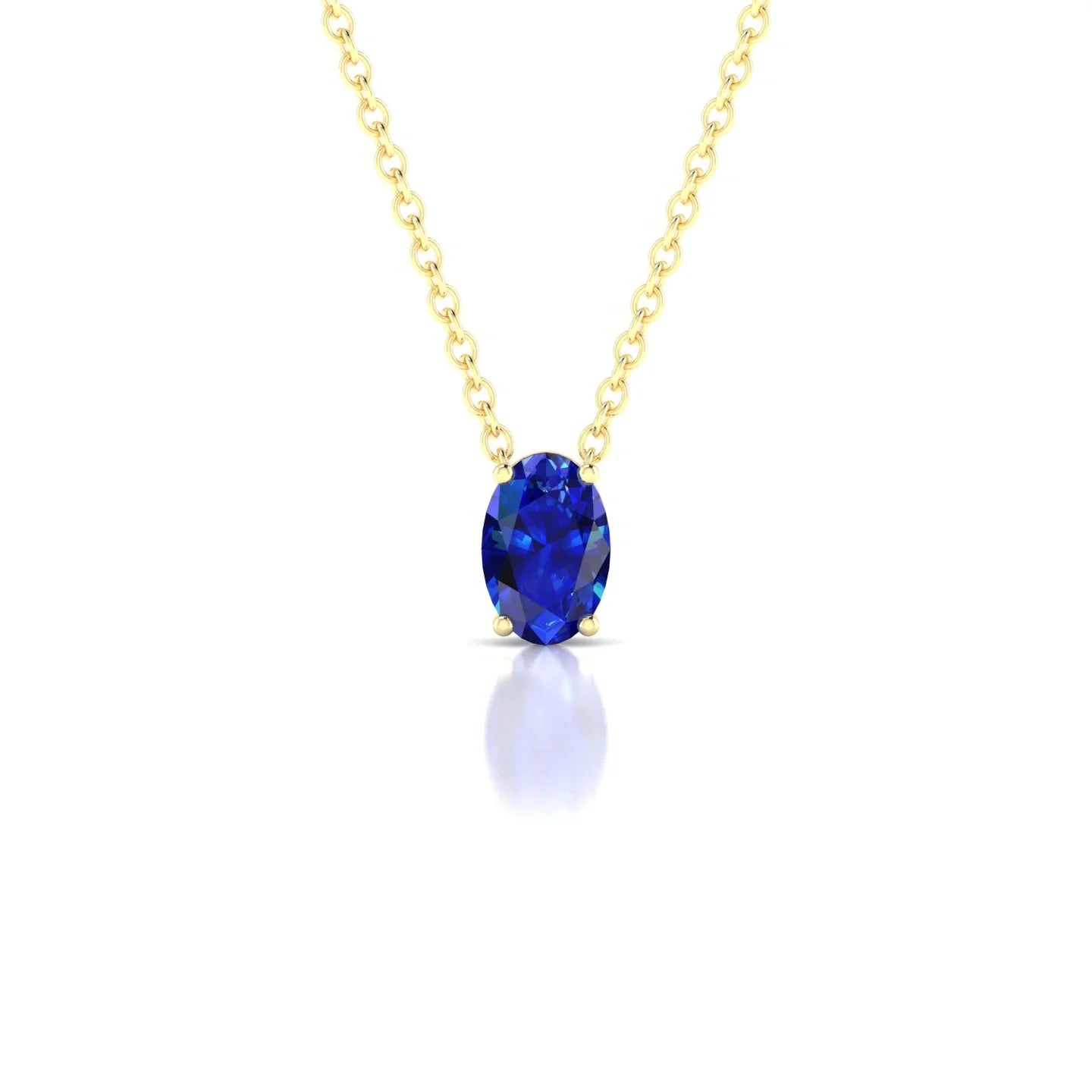 Radiance | 18k Yellow Gold 6 x 4 mm Oval Sapphire Pendant