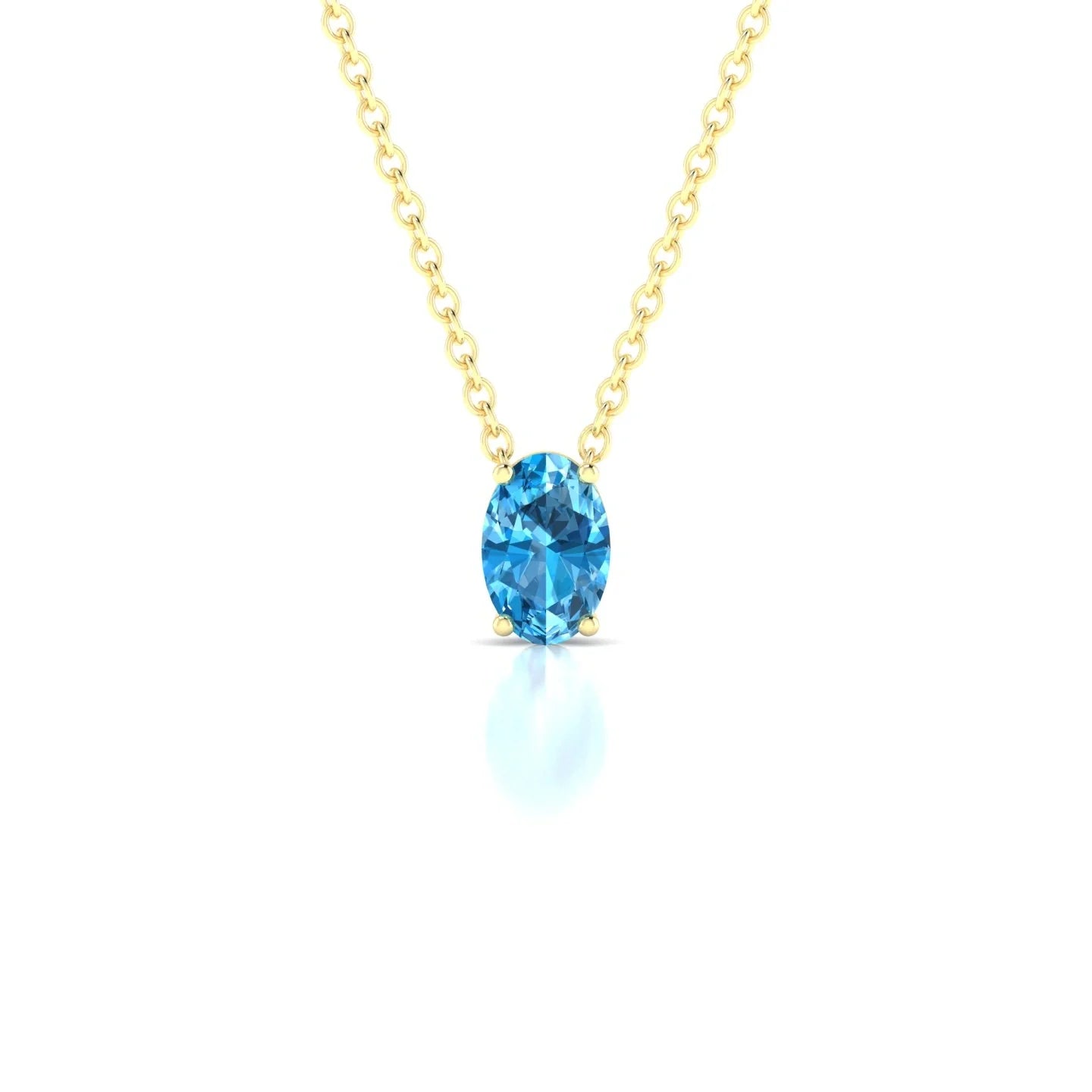 Radiance | 18k Yellow Gold 6 x 4 mm Oval Topaz Pendant