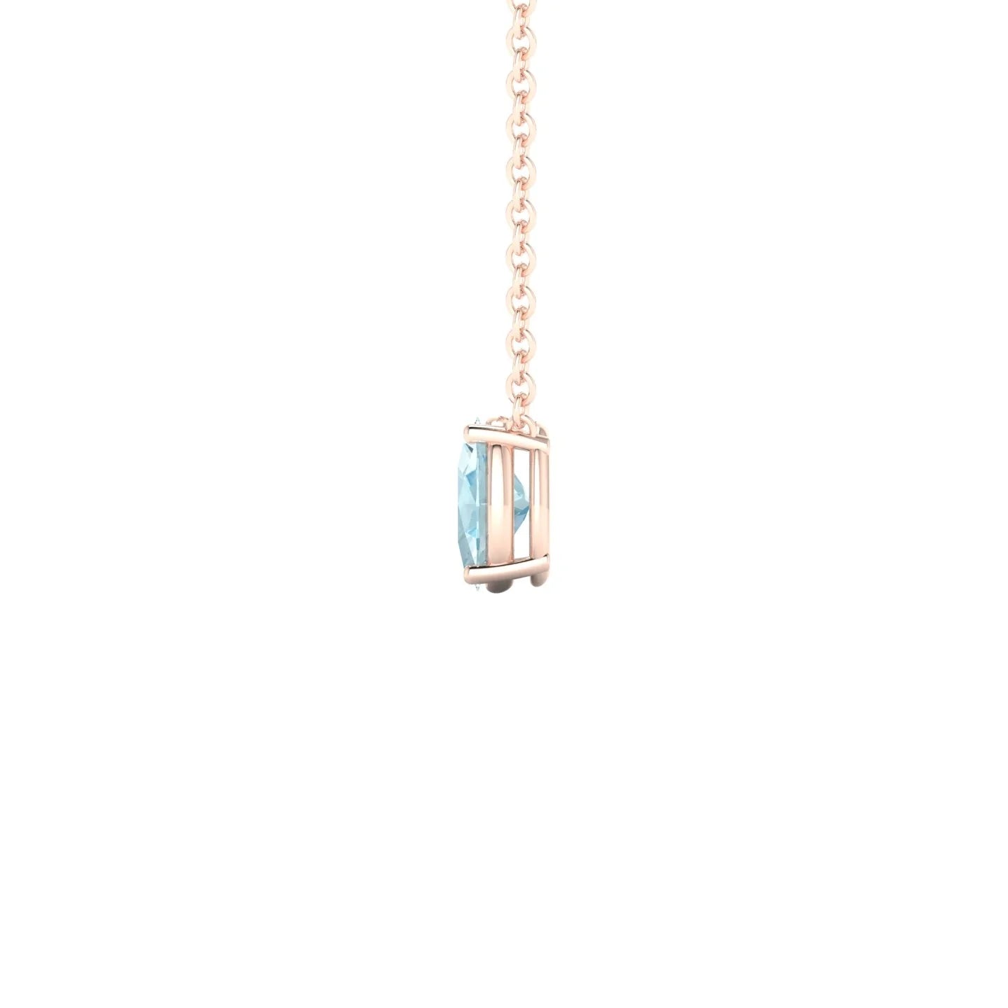 Radiance | 18k Rose Gold 6 x 4 mm Oval Aquamarine Pendant