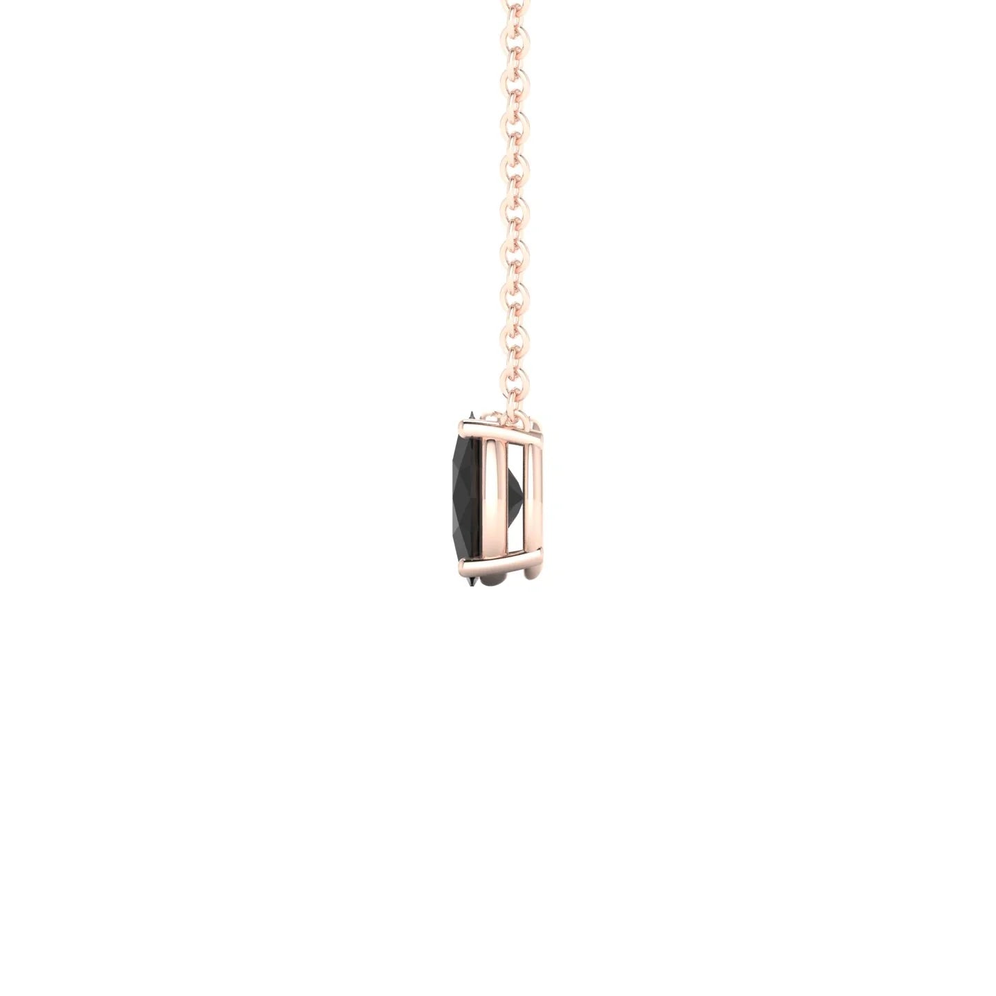 Radiance | 18k Rose Gold 6 x 4 mm Oval Black Diamond Pendant