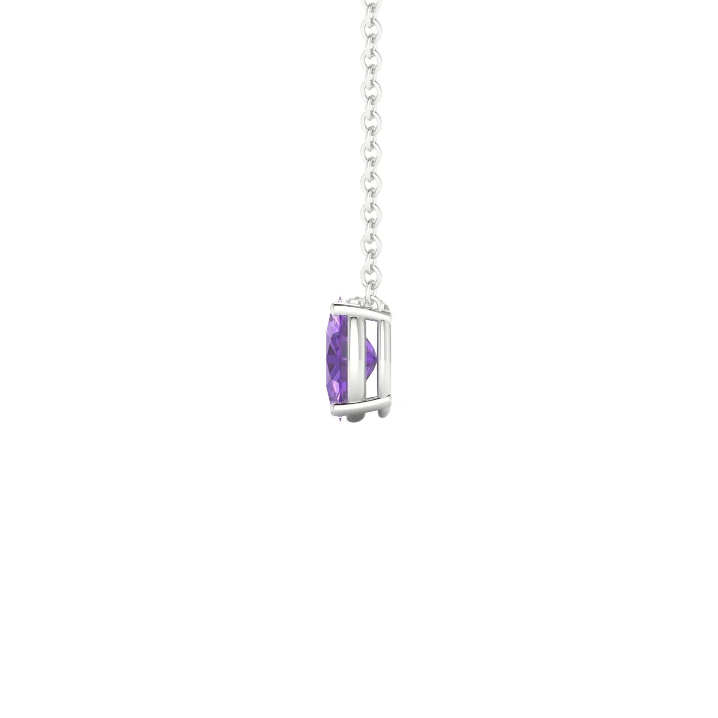 Radiance | 18k White Gold 6 x 4 mm Oval Amethyst Pendant