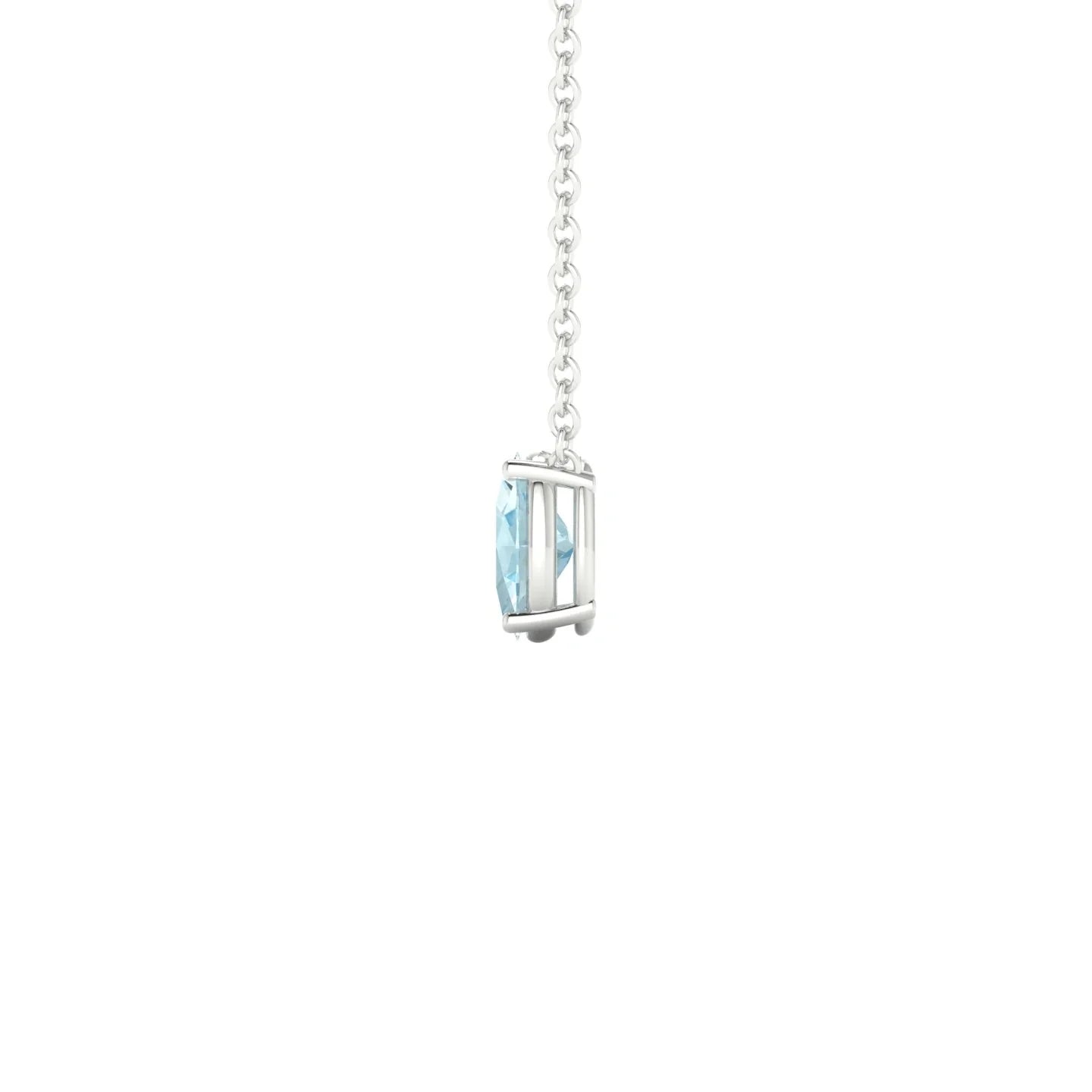 Radiance | 18k White Gold 6 x 4 mm Oval Aquamarine Pendant