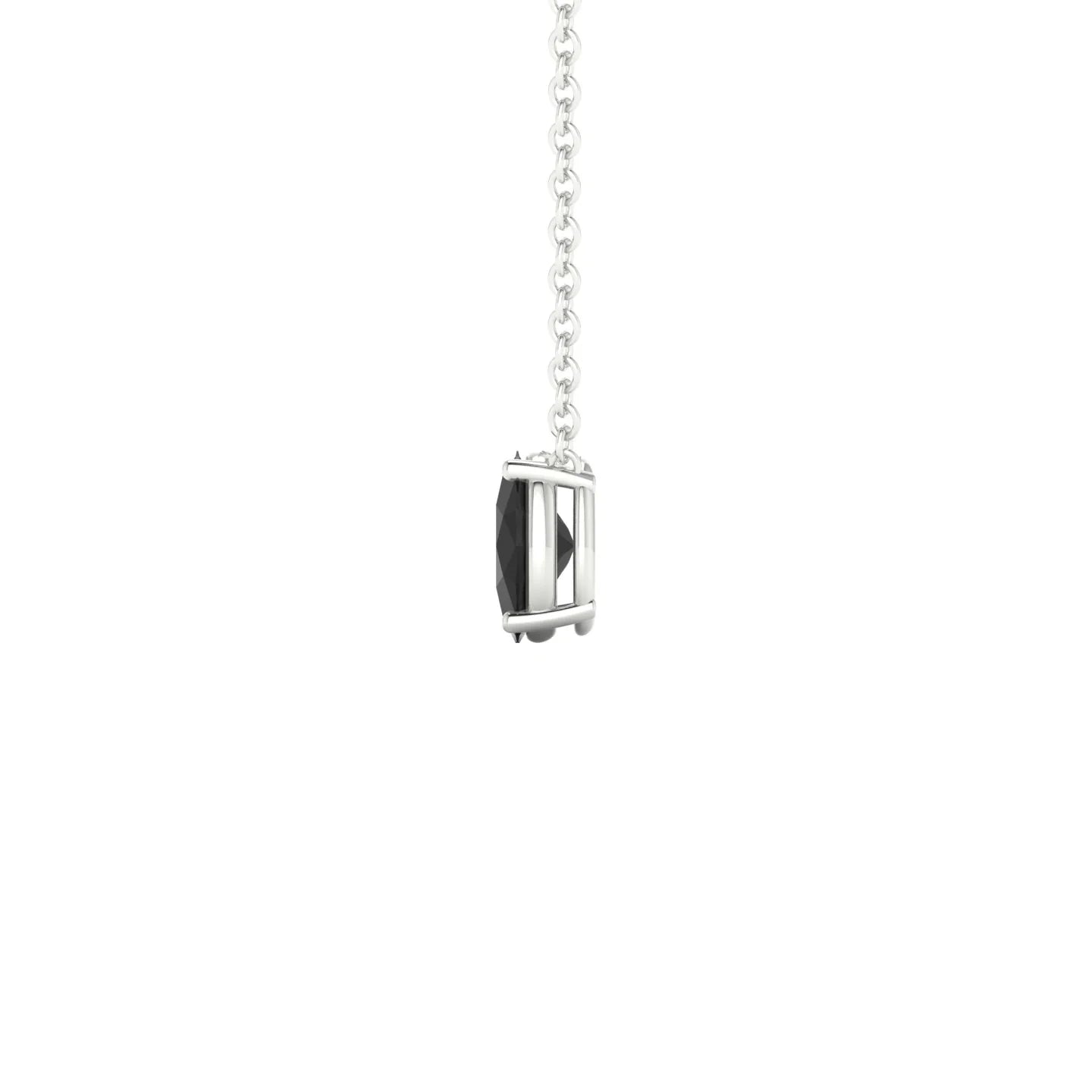 Radiance | 18k White Gold 6 x 4 mm Oval Black Diamond Pendant