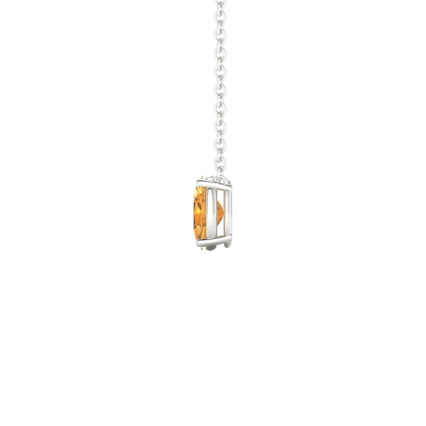 Radiance | 18k White Gold 6 x 4 mm Oval Citrine Pendant