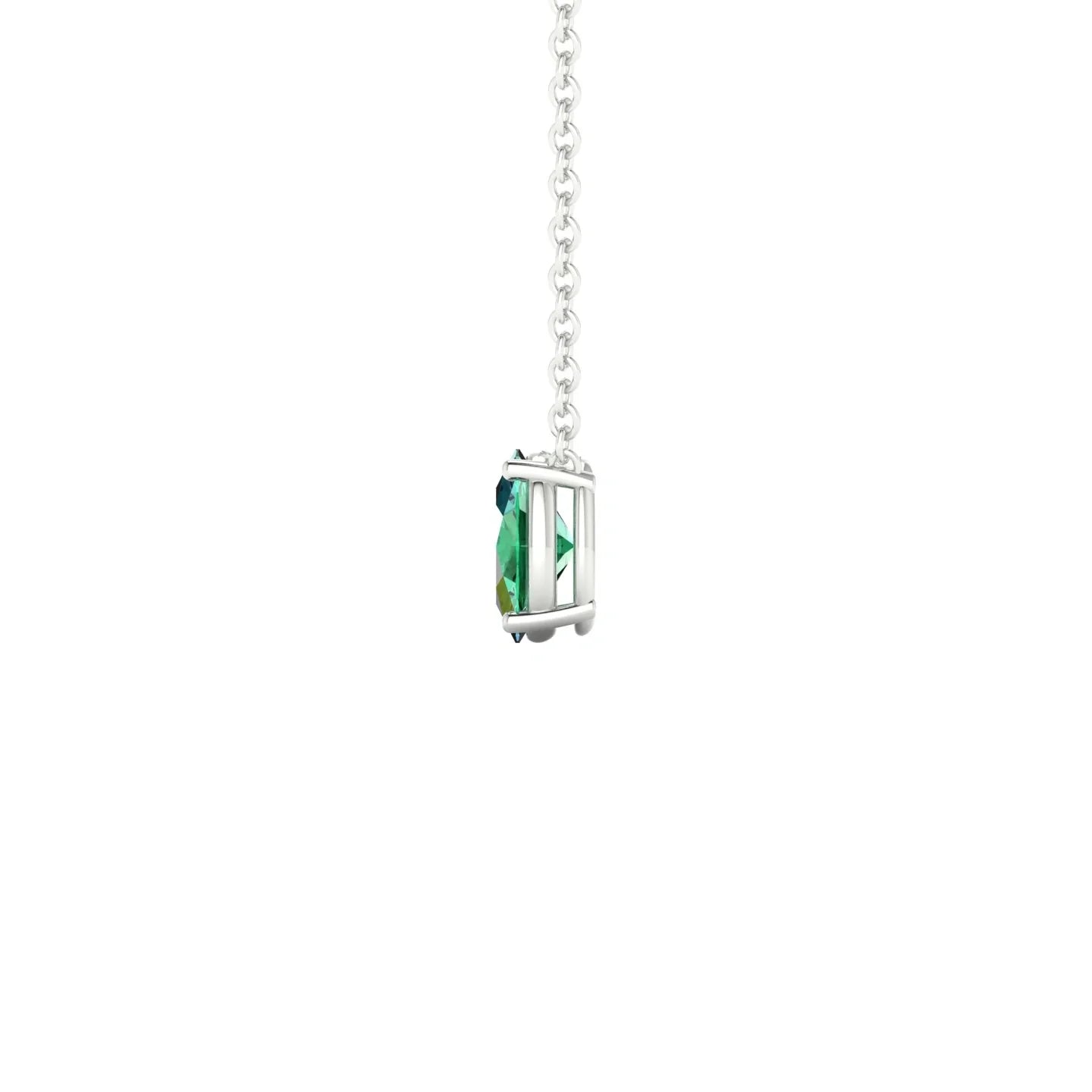 Radiance | 18k White Gold 6 x 4 mm Oval Emerald Pendant