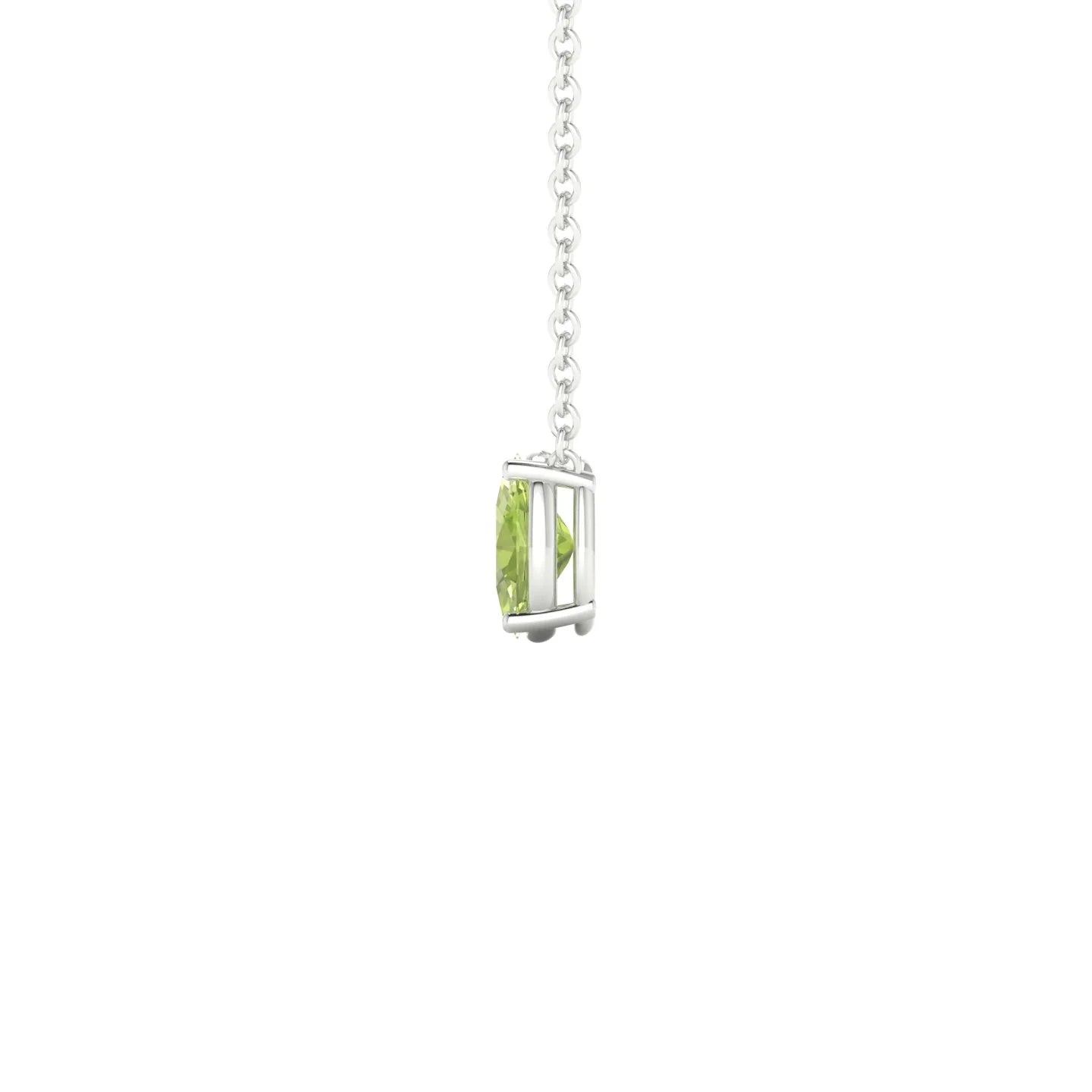 Radiance | 18k White Gold 6 x 4 mm Oval Peridot Pendant