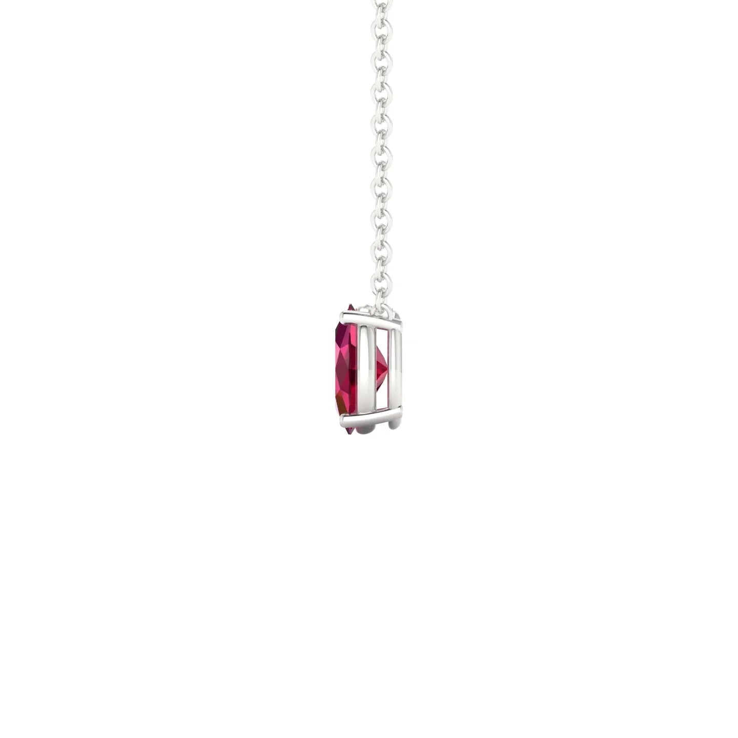 Radiance | 18k White Gold 6 x 4 mm Oval Ruby Pendant