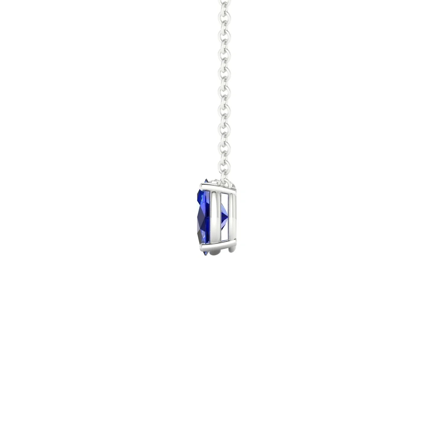 Radiance | 18k White Gold 6 x 4 mm Oval Sapphire Pendant