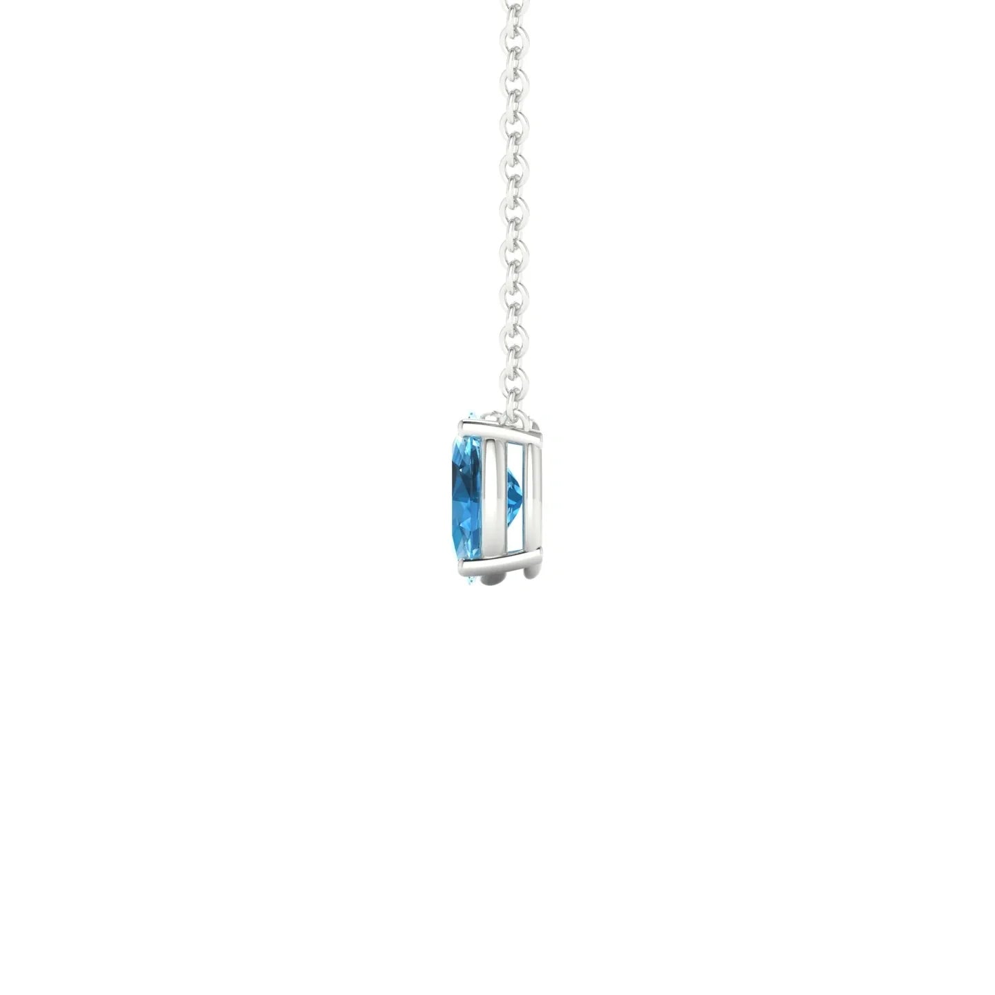 Radiance | 18k White Gold 6 x 4 mm Oval Topaz Pendant