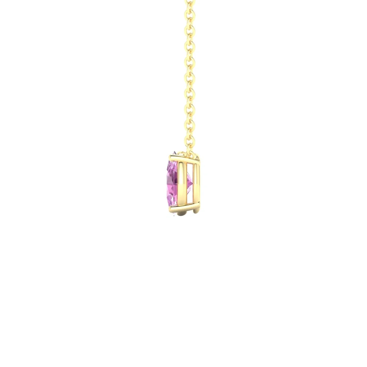 Radiance | 18k Yellow Gold 6 x 4 mm Oval Pink Sapphire Pendant