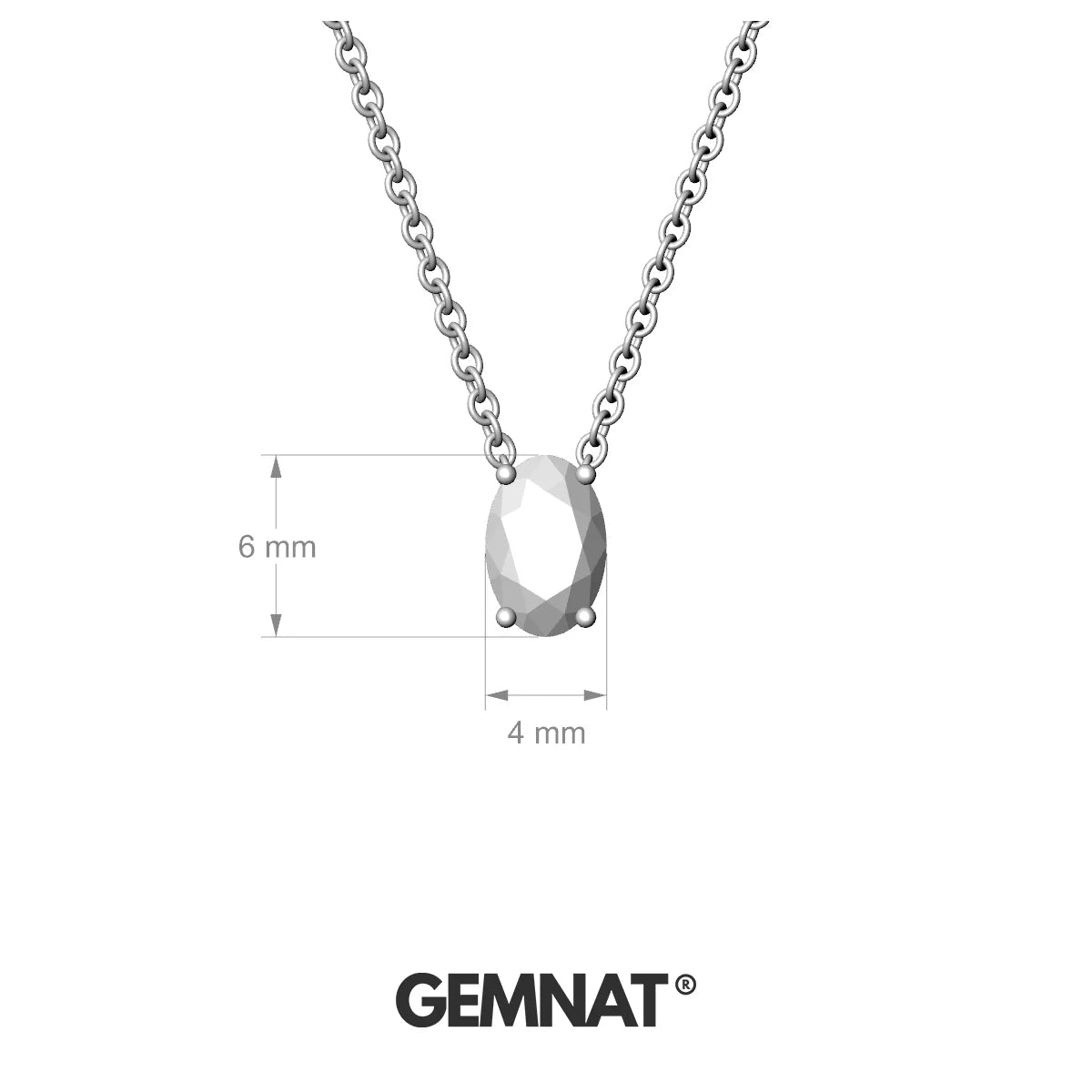 Radiance | 18k White Gold 6 x 4 mm Oval Pink Sapphire Pendant