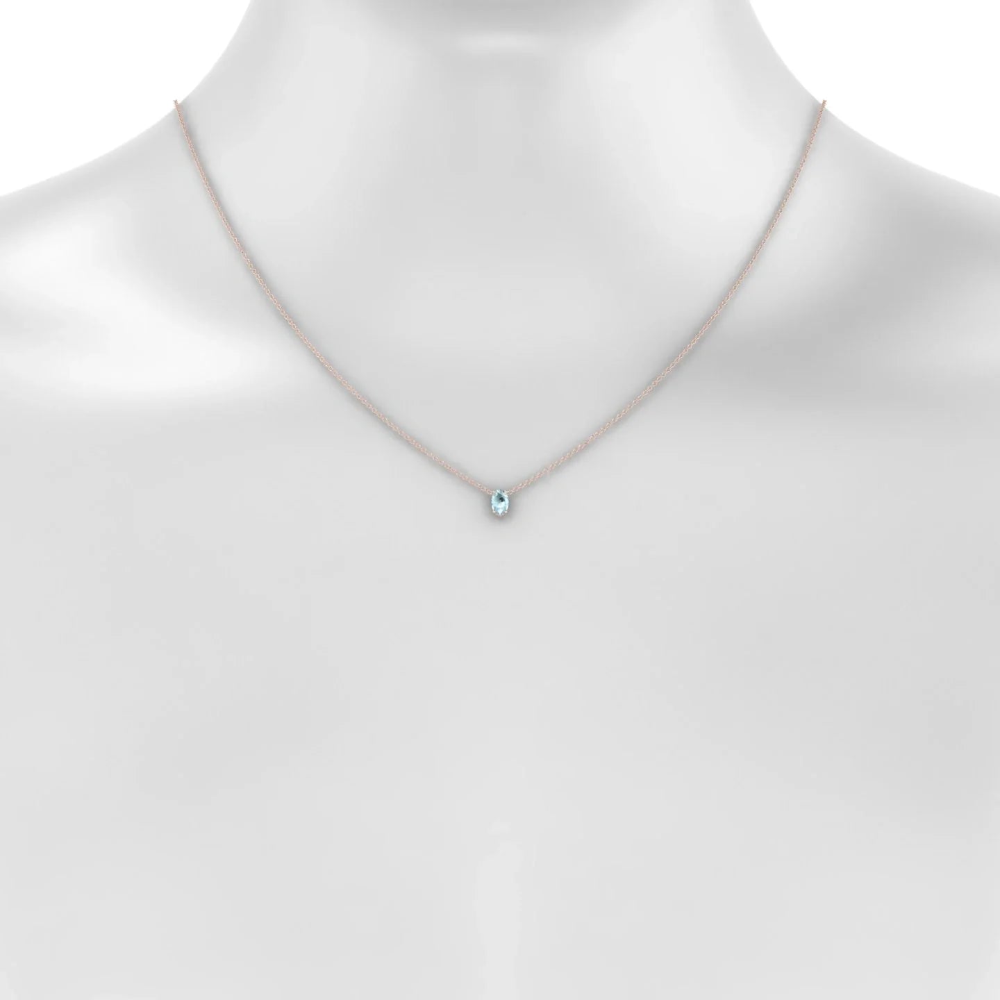 Radiance | 18k Rose Gold 6 x 4 mm Oval Aquamarine Pendant