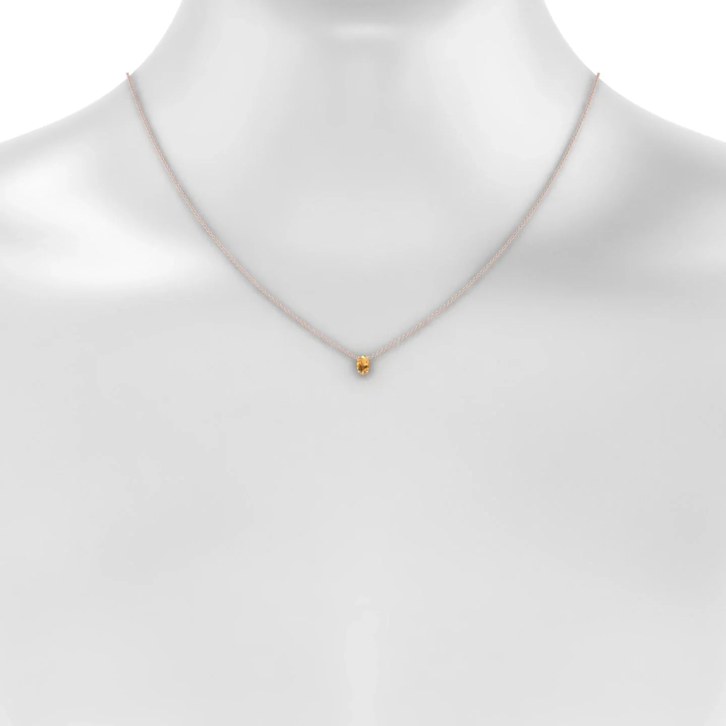 Radiance | 18k Rose Gold 6 x 4 mm Oval Citrine Pendant