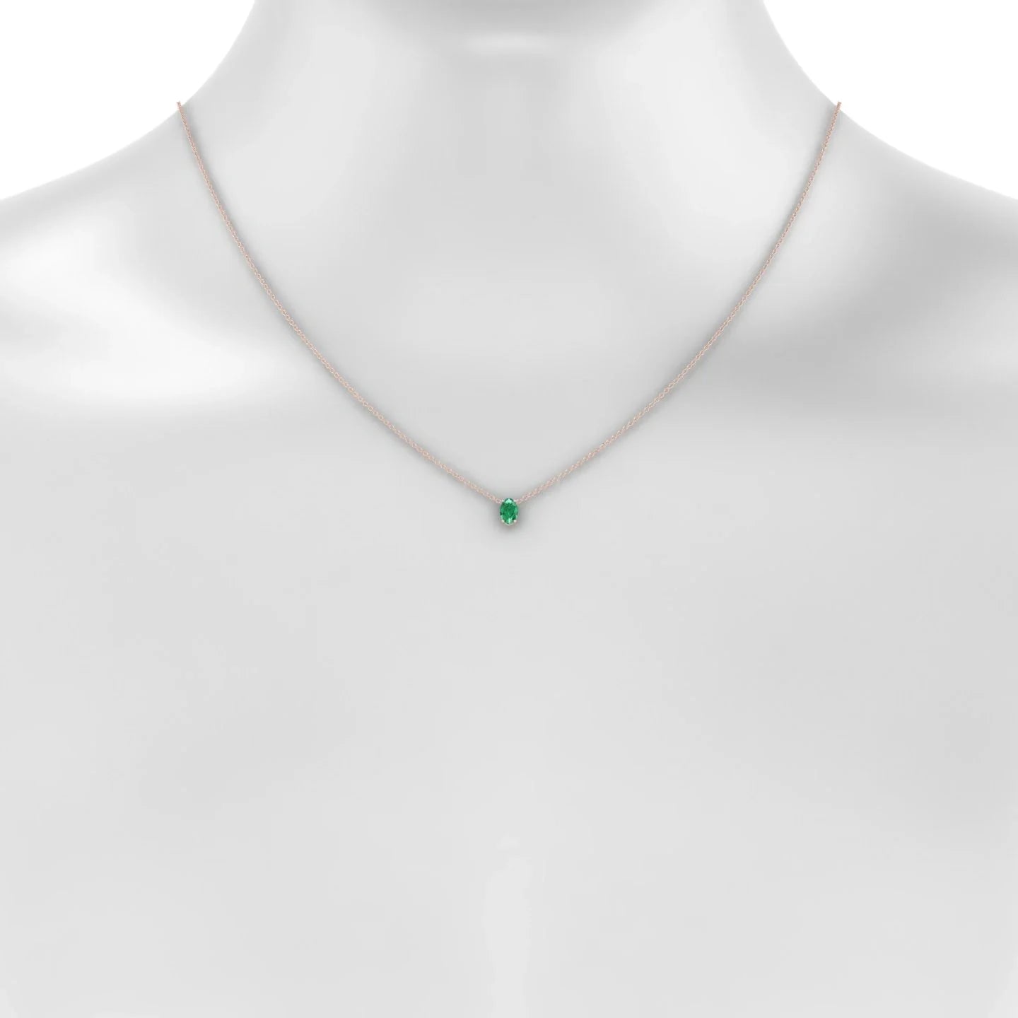 Radiance | 18k Rose Gold 6 x 4 mm Oval Emerald Pendant
