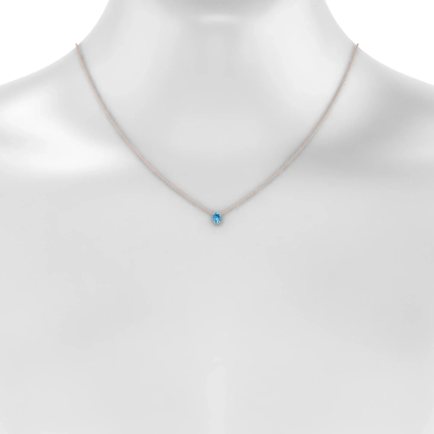 Radiance | 18k Rose Gold 6 x 4 mm Oval Topaz Pendant