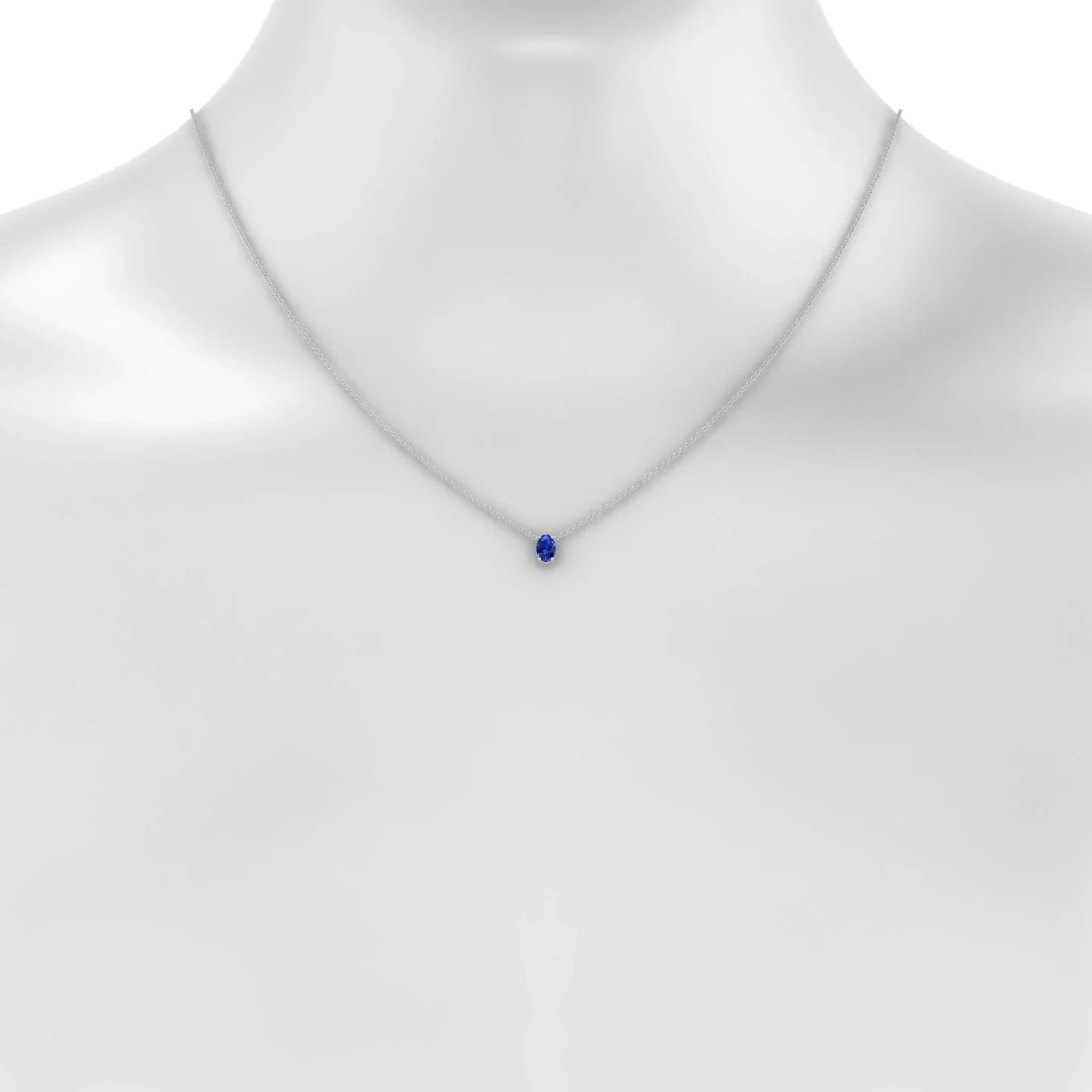 Radiance | 18k White Gold 6 x 4 mm Oval Sapphire Pendant