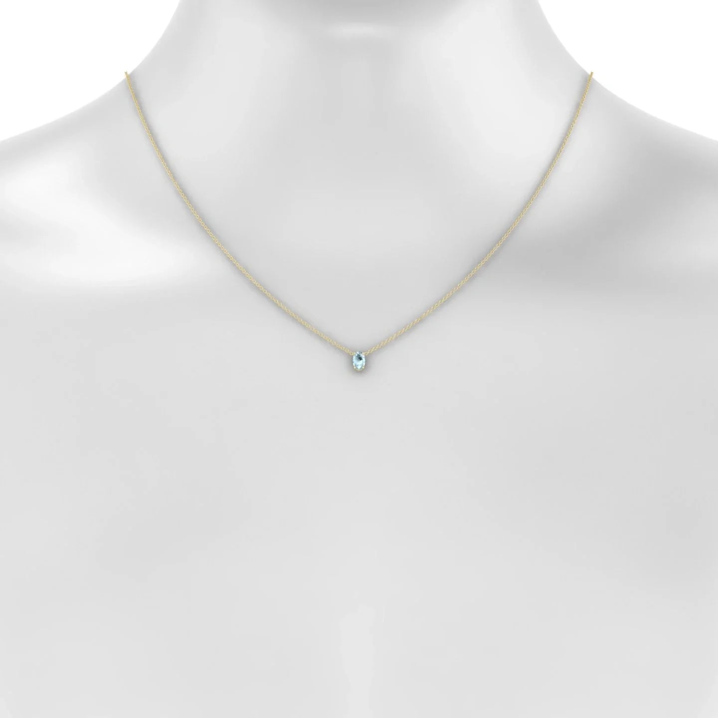 Radiance | 18k Yellow Gold 6 x 4 mm Oval Aquamarine Pendant