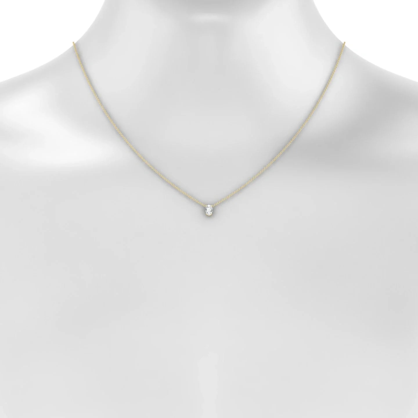 Radiance | 18k Yellow Gold 6 x 4 mm Oval Diamond Pendant
