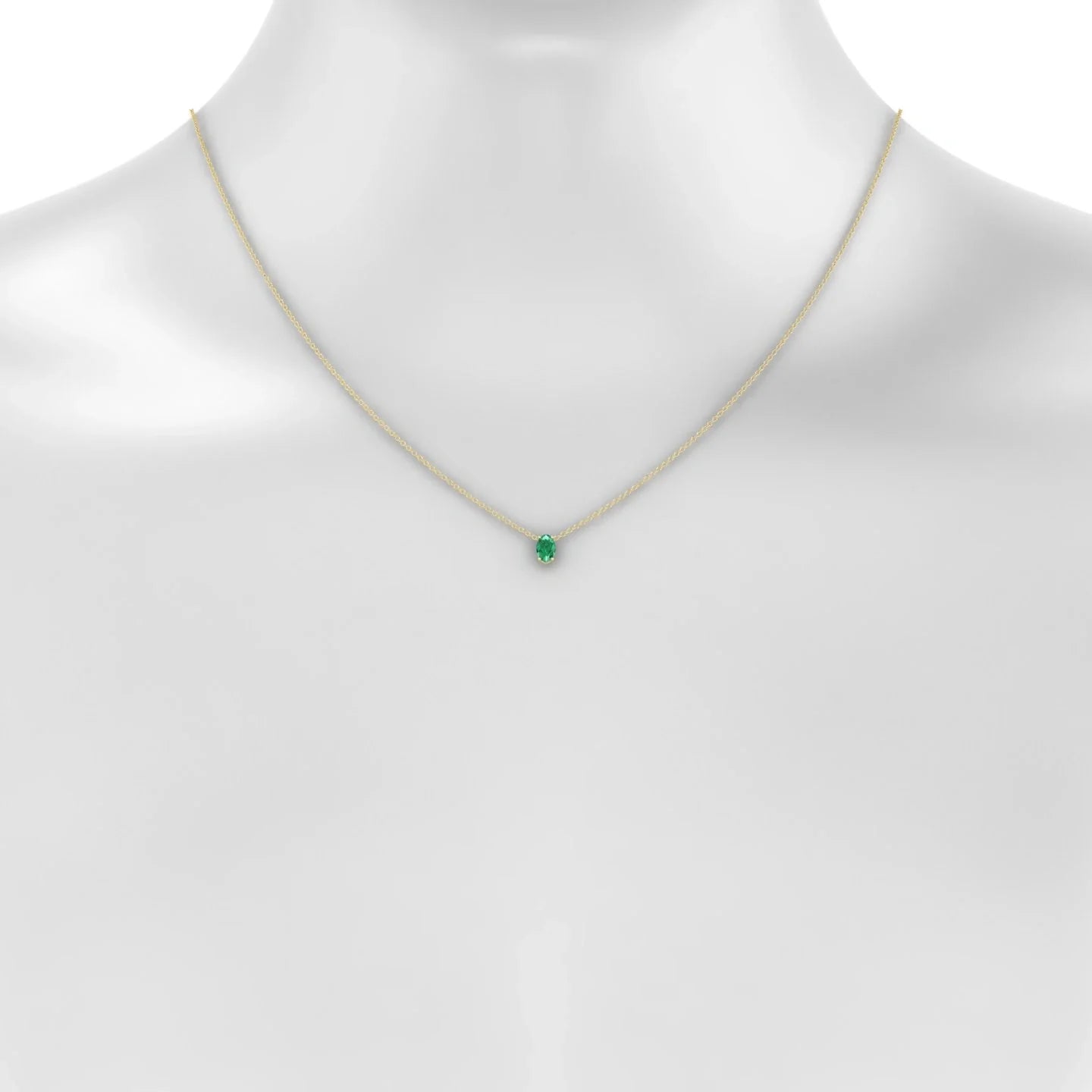Radiance | 18k Yellow Gold 6 x 4 mm Oval Emerald Pendant