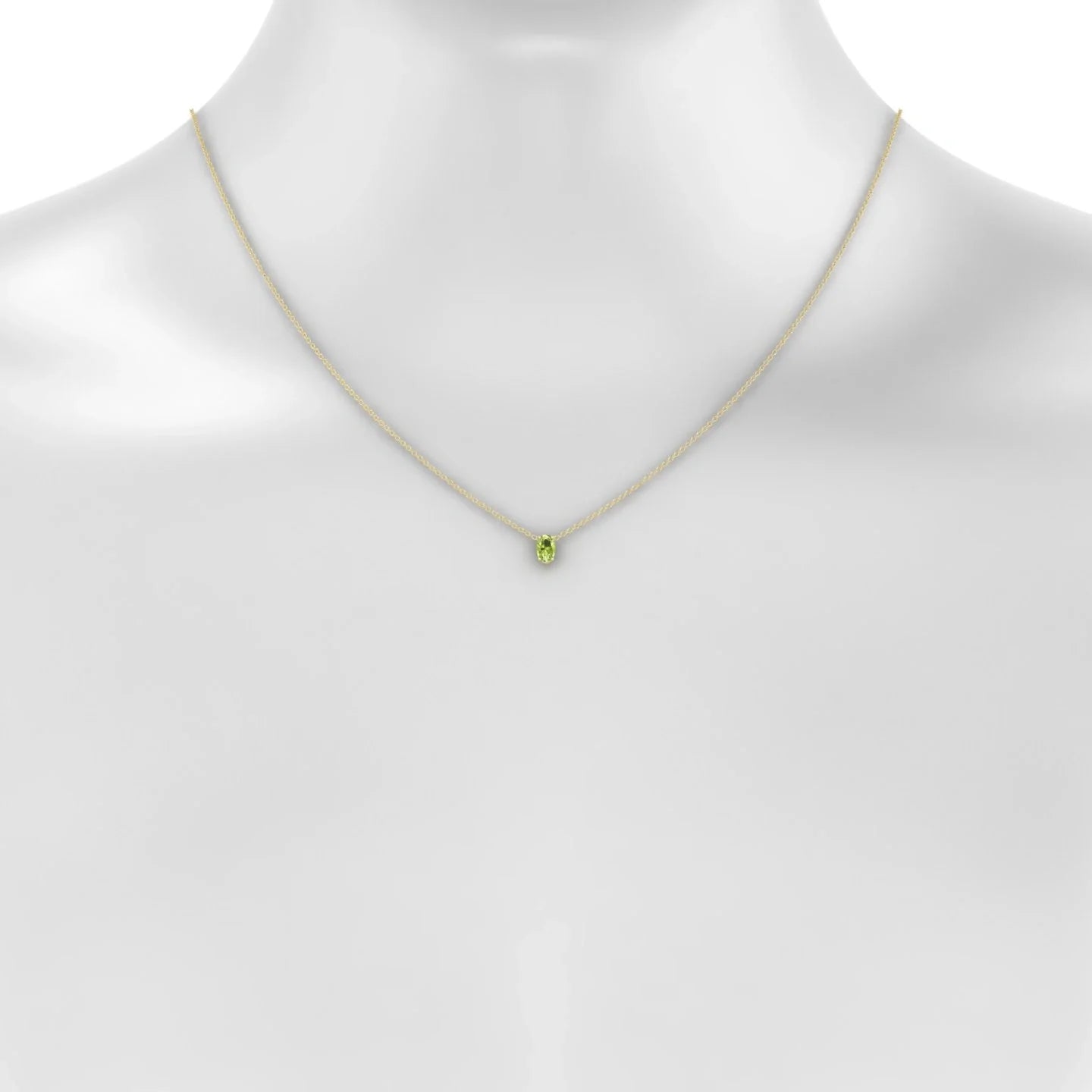 Radiance | 18k Yellow Gold 6 x 4 mm Oval Peridot Pendant