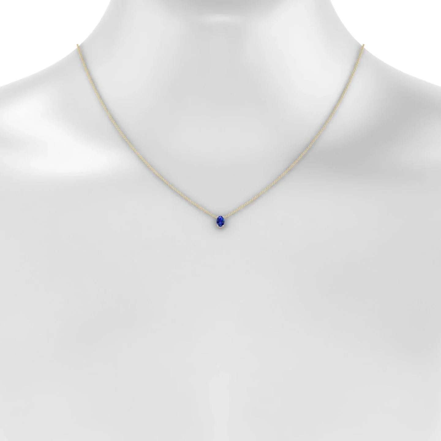 Radiance | 18k Yellow Gold 6 x 4 mm Oval Sapphire Pendant