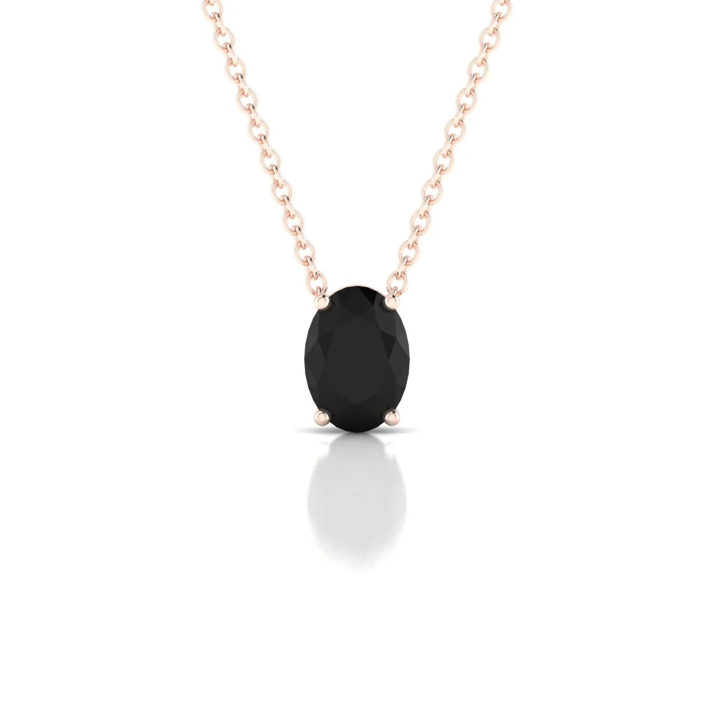 Radiance | 18k Rose Gold 7 x 5 mm Oval Black Diamond Pendant