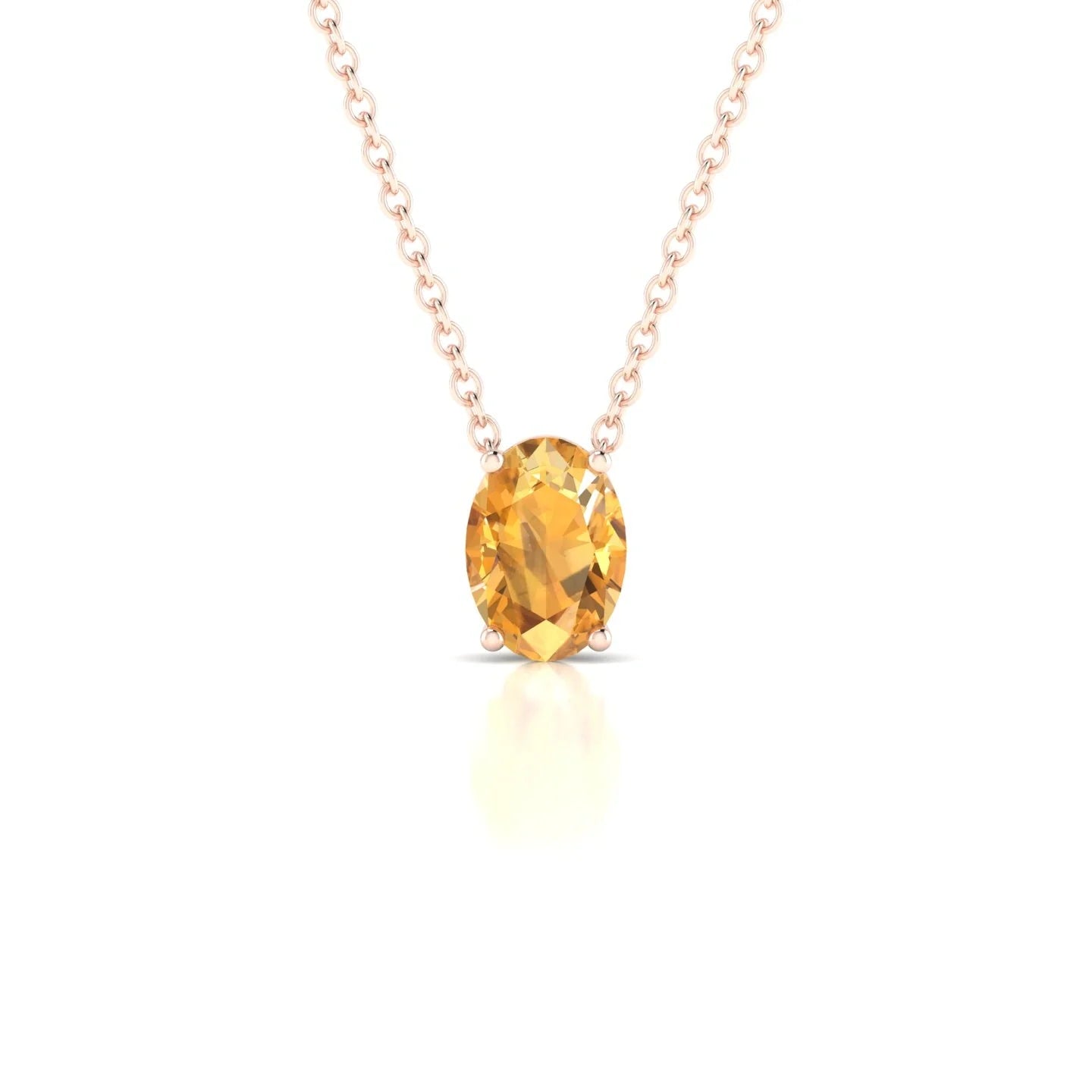 Radiance | 18k Rose Gold 7 x 5 mm Oval Citrine Pendant