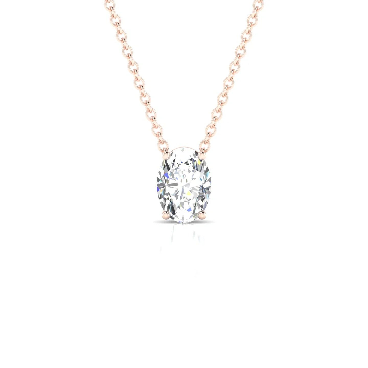Radiance | 18k Rose Gold 7 x 5 mm Oval Diamond Pendant