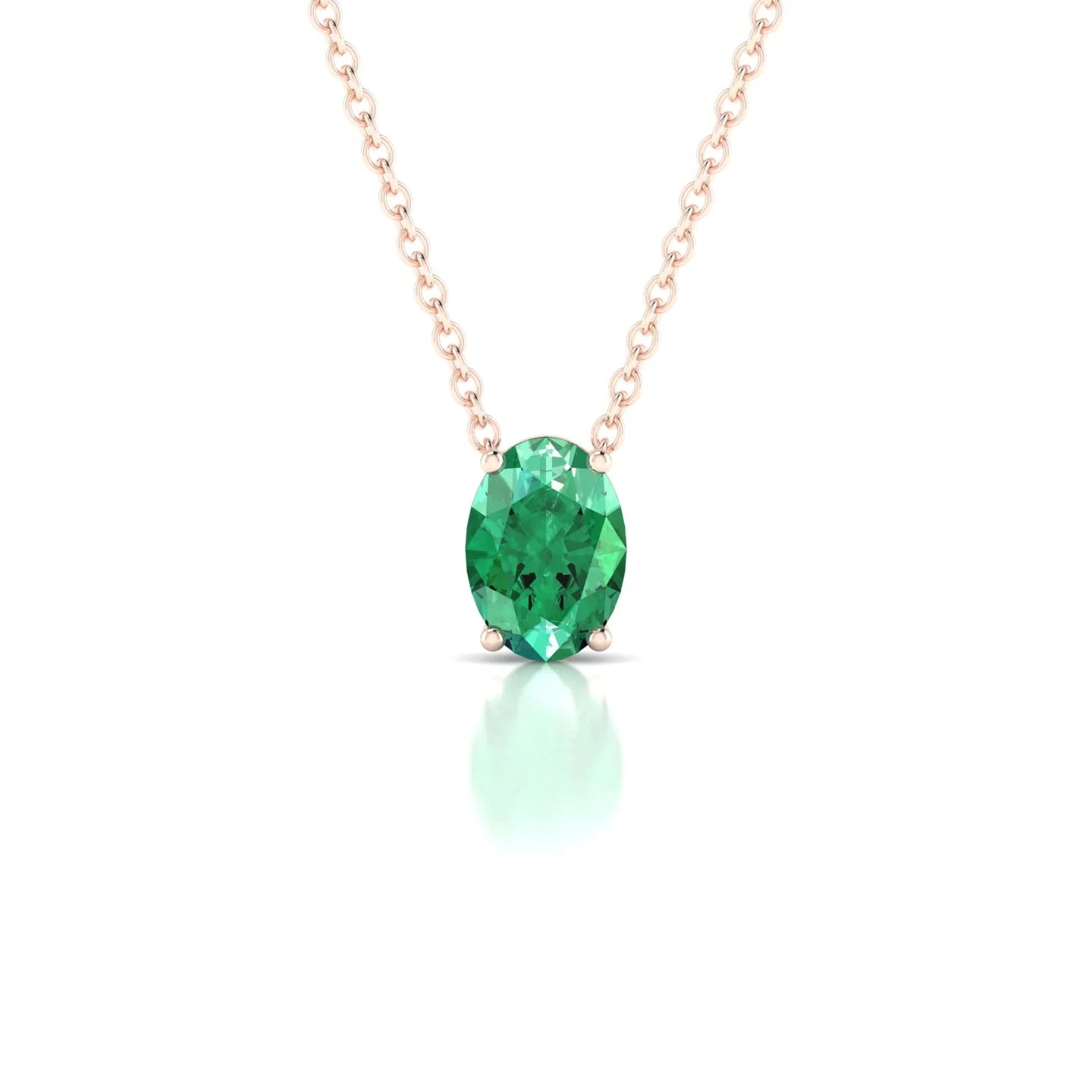 Radiance | 18k Rose Gold 7 x 5 mm Oval Emerald Pendant