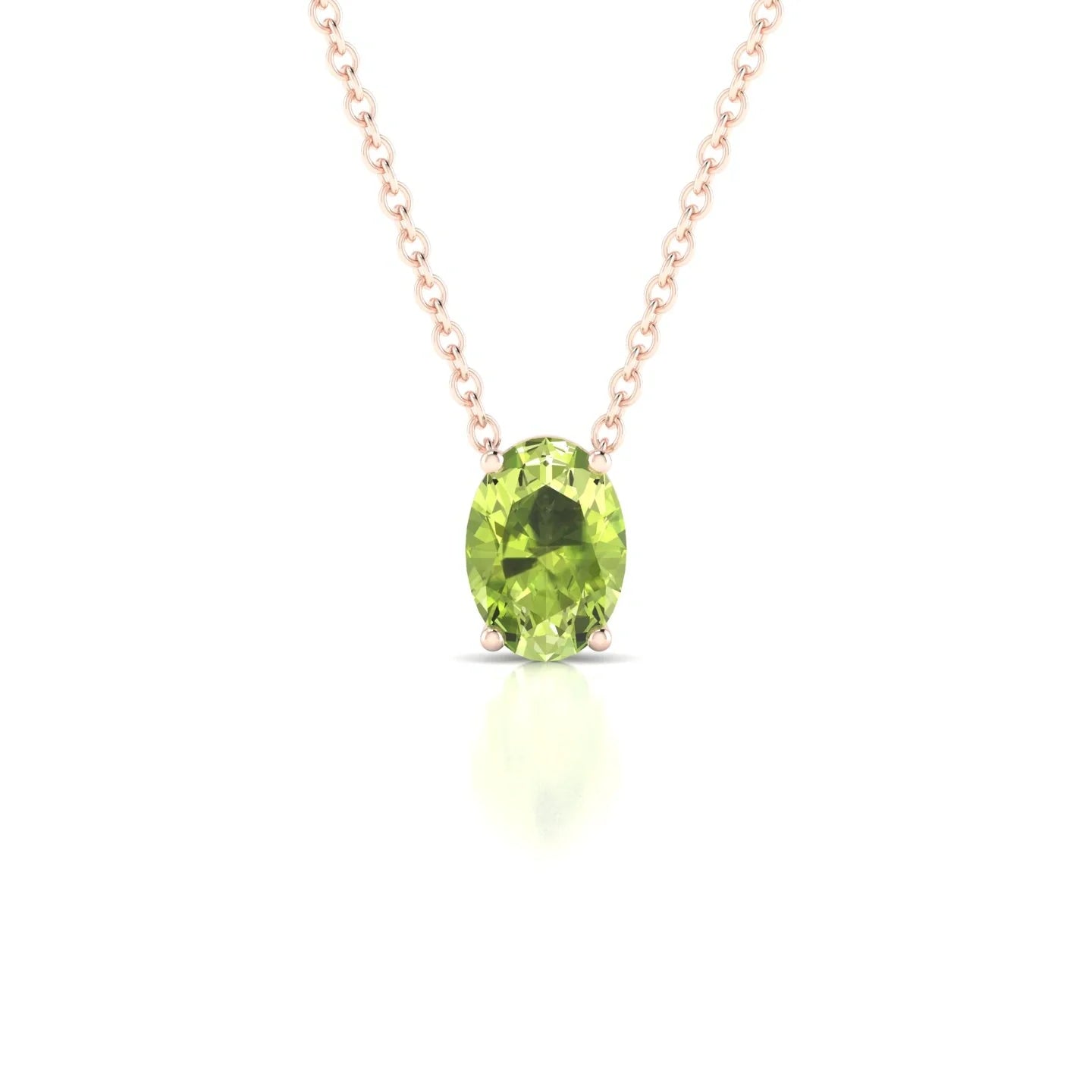 Radiance | 18k Rose Gold 7 x 5 mm Oval Peridot Pendant