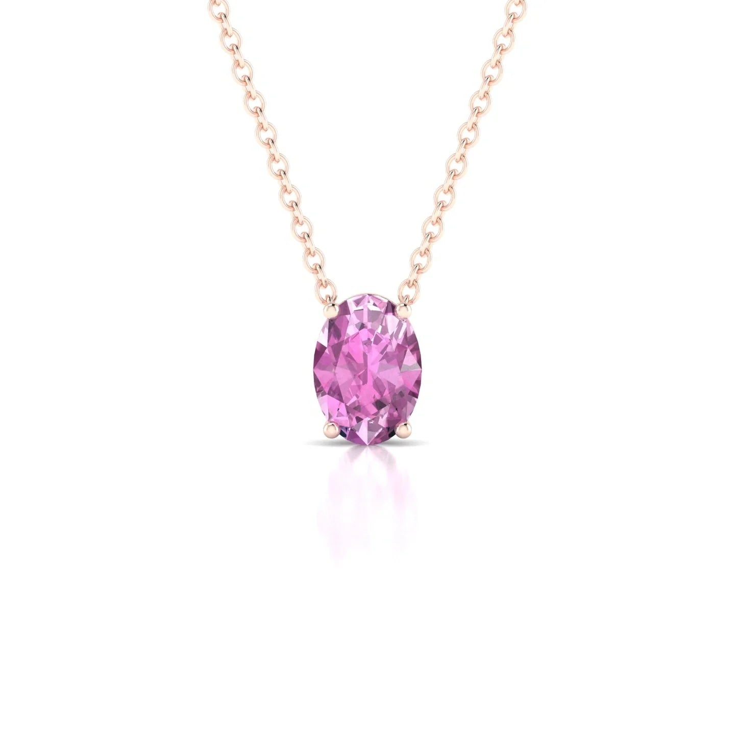 Radiance | 18k Rose Gold 7 x 5 mm Oval Pink Sapphire Pendant