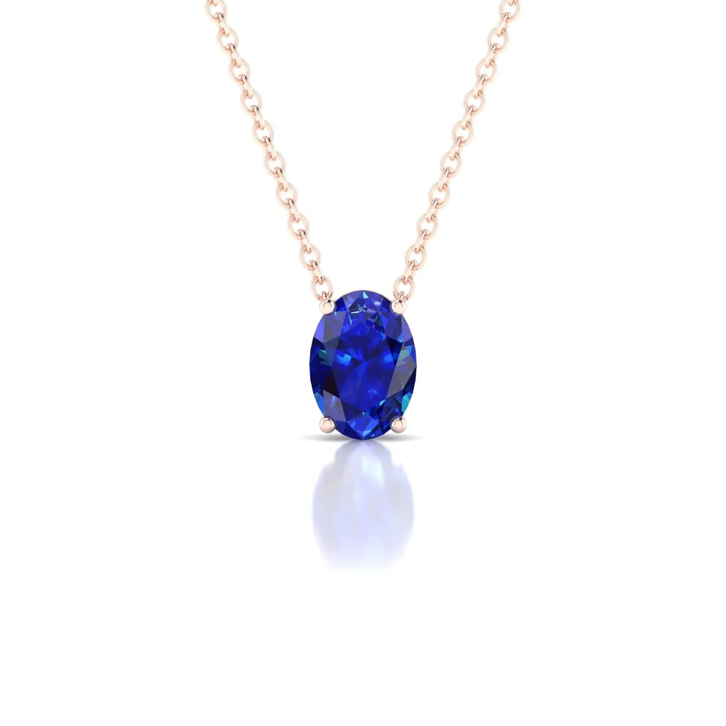 Radiance | 18k Rose Gold 7 x 5 mm Oval Sapphire Pendant