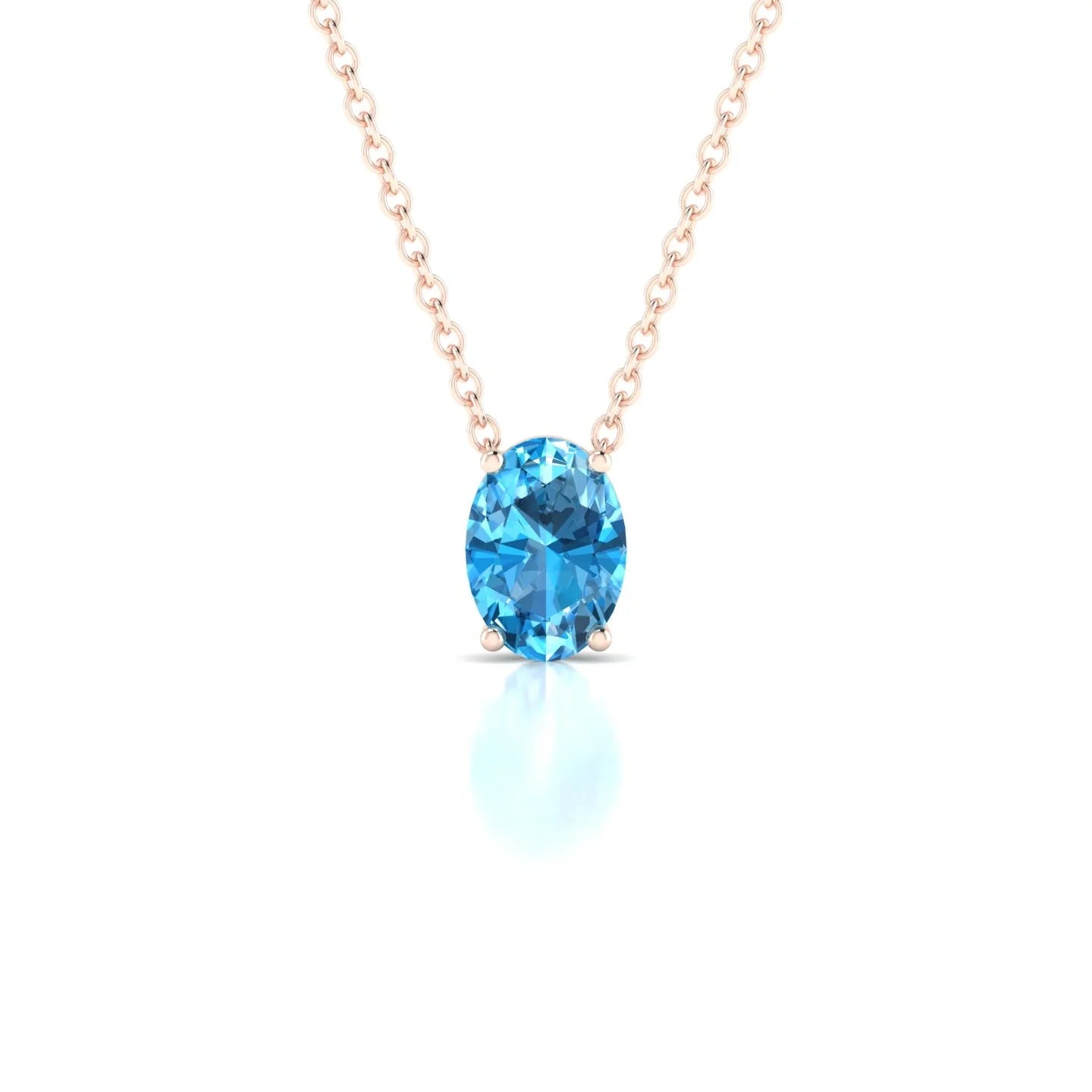 Radiance | 18k Rose Gold 7 x 5 mm Oval Topaz Pendant