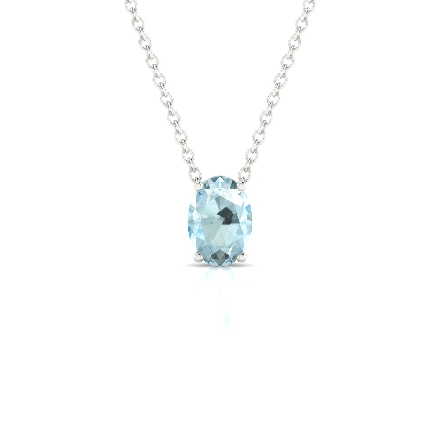 Radiance | 18k White Gold 7 x 5 mm Oval Aquamarine Pendant