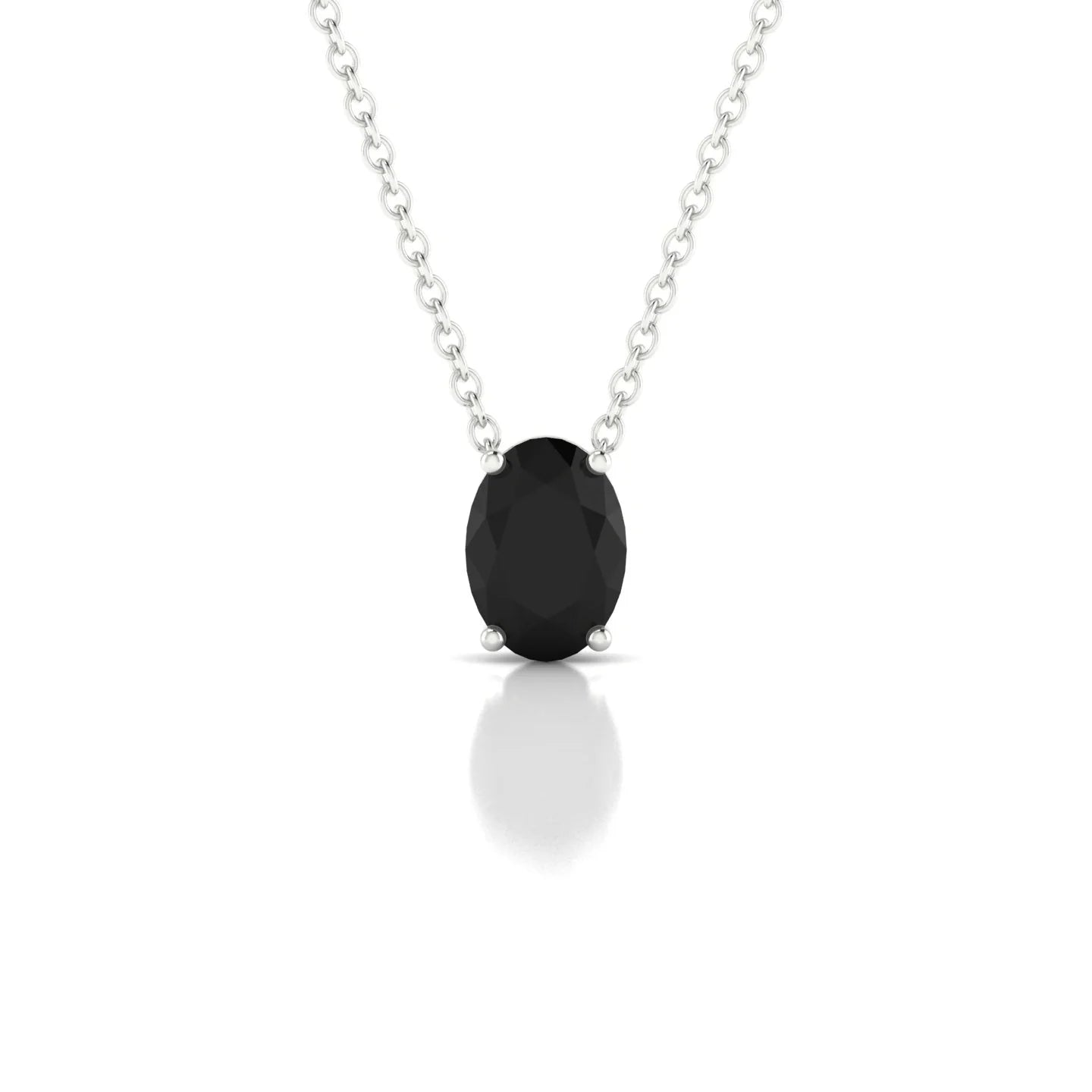 Radiance | 18k White Gold 7 x 5 mm Oval Black Diamond Pendant